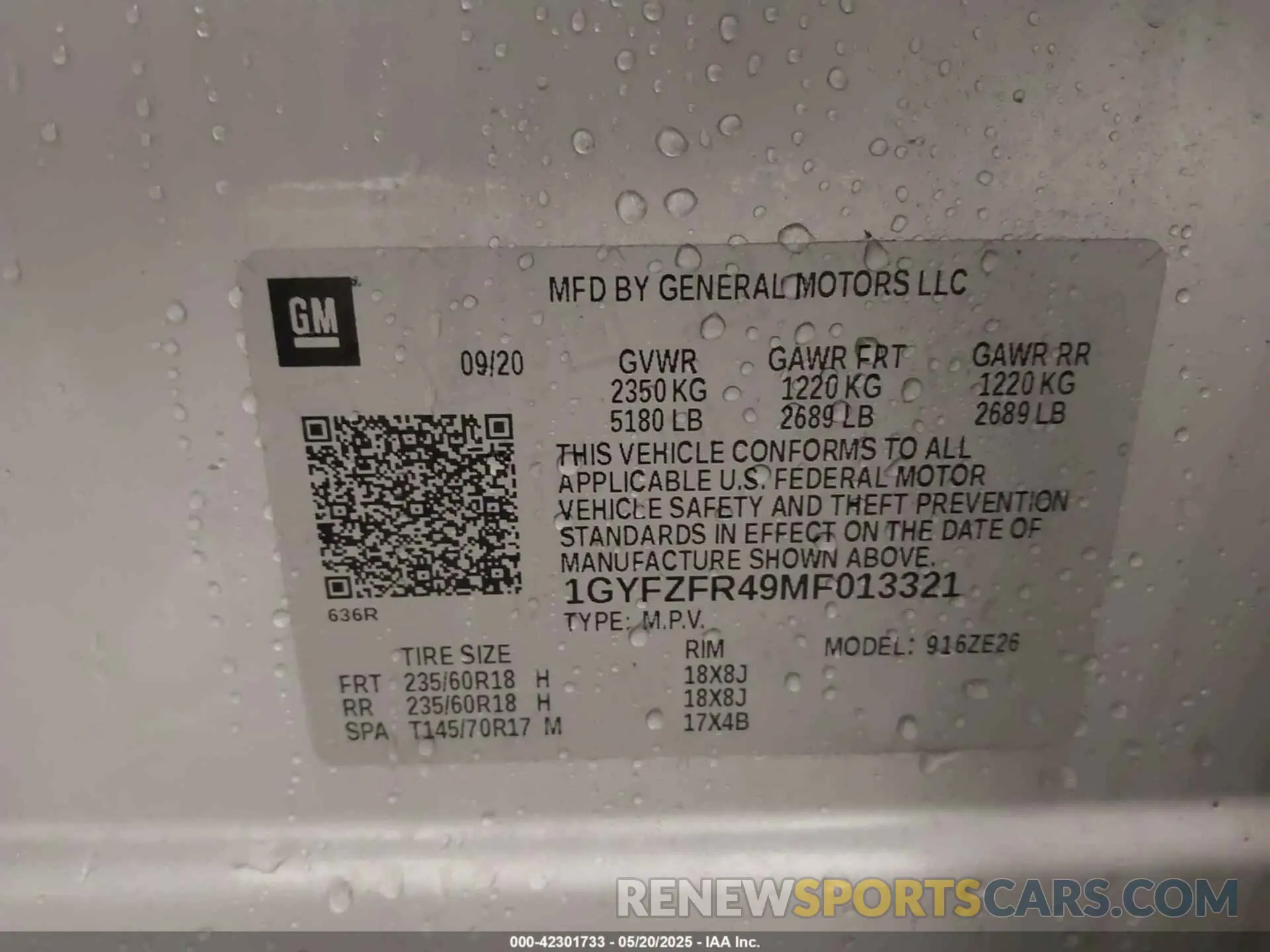 9 Фотография поврежденного автомобиля 1GYFZFR49MF013321 CADILLAC XT4 2021