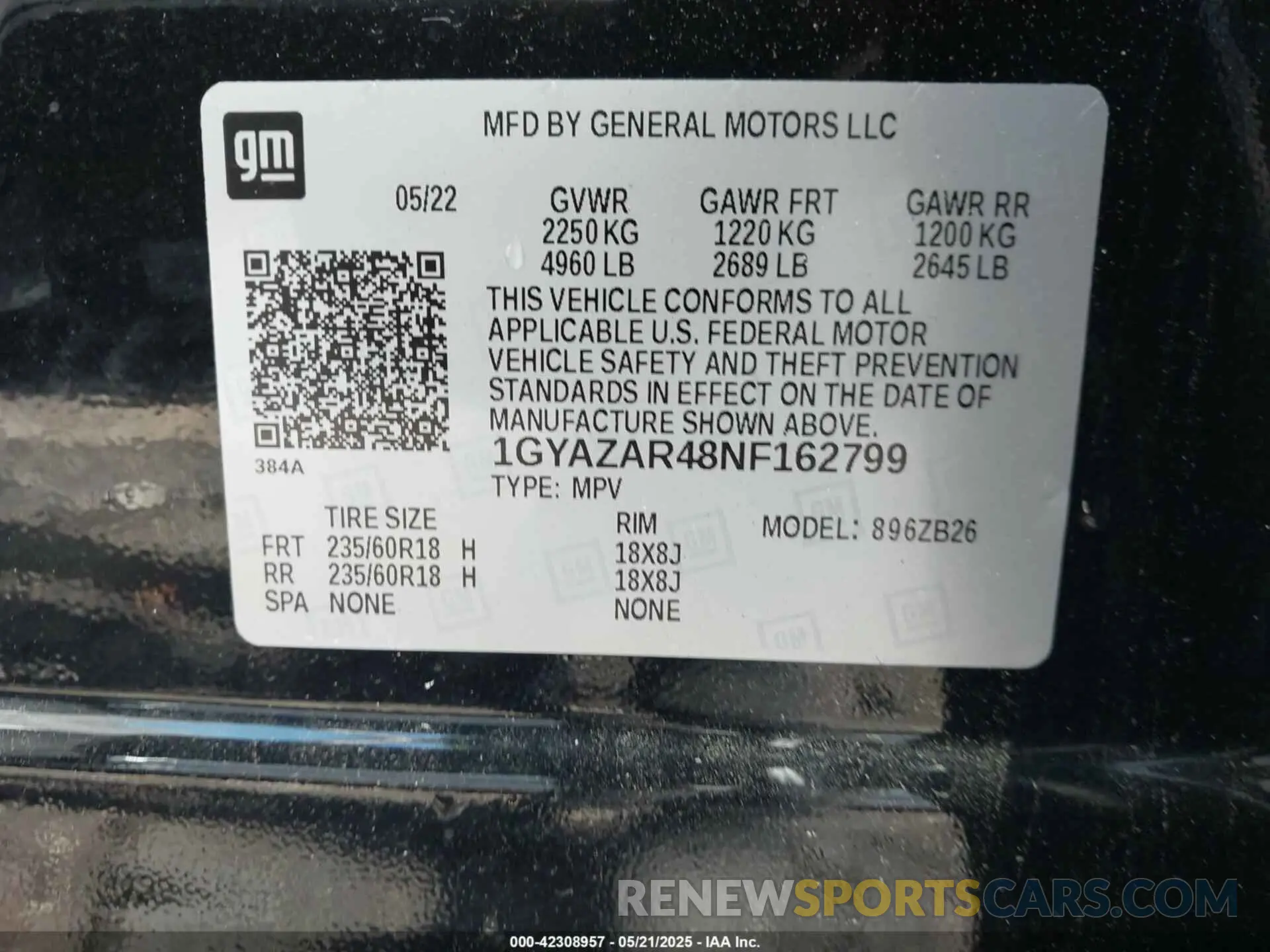 9 Photograph of a damaged car 1GYAZAR48NF162799 CADILLAC XT4 2022