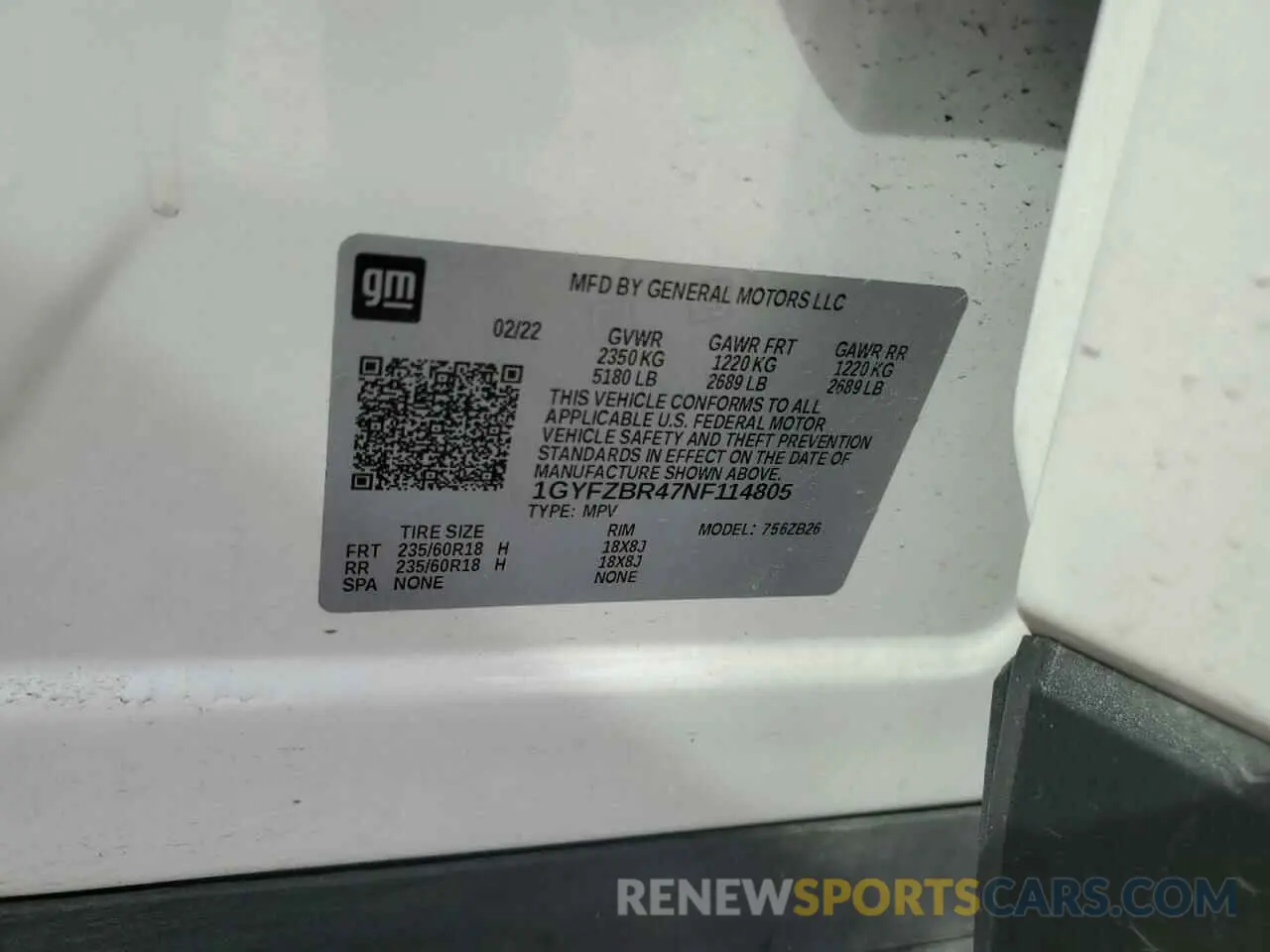 15 Photograph of a damaged car 1GYFZBR47NF114805 CADILLAC XT4 2022