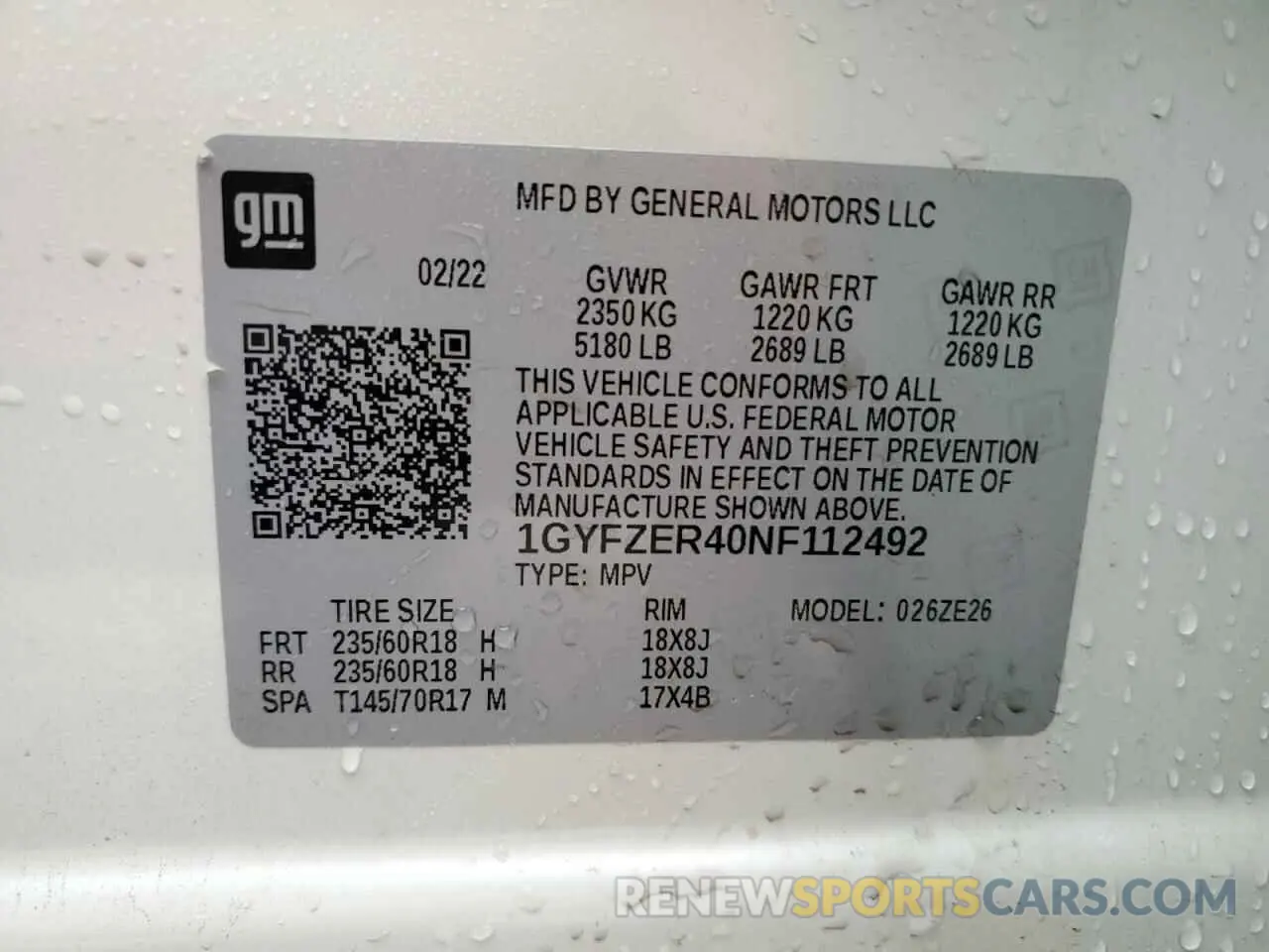 15 Фотография поврежденного автомобиля 1GYFZER40NF112492 CADILLAC XT4 2022