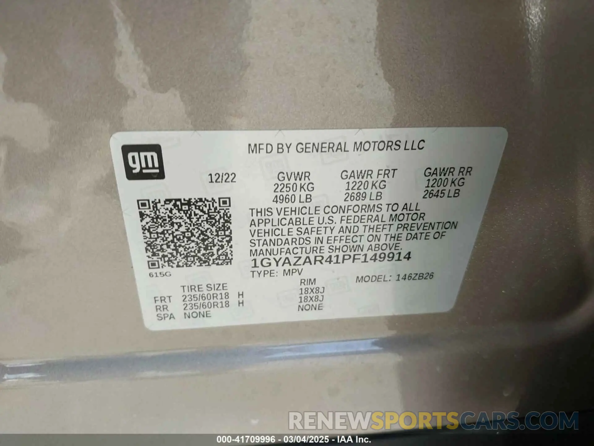 9 Фотография поврежденного автомобиля 1GYAZAR41PF149914 CADILLAC XT4 2023