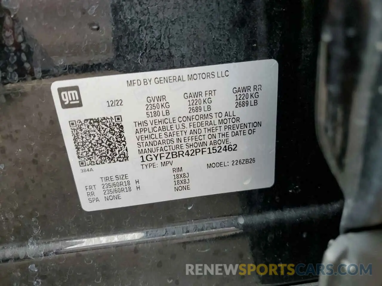 13 Фотография поврежденного автомобиля 1GYFZBR42PF152462 CADILLAC XT4 2023