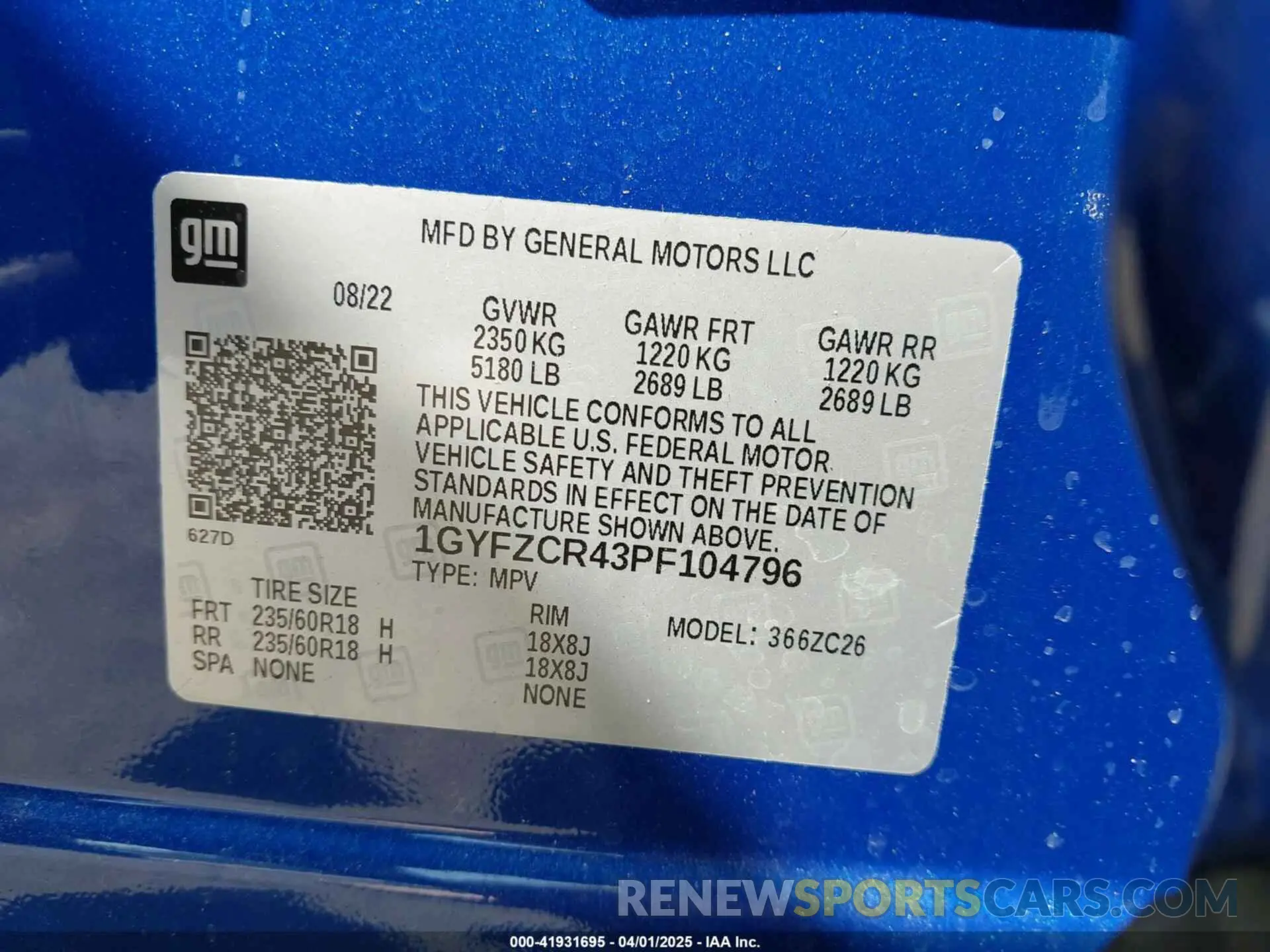9 Photograph of a damaged car 1GYFZCR43PF104796 CADILLAC XT4 2023