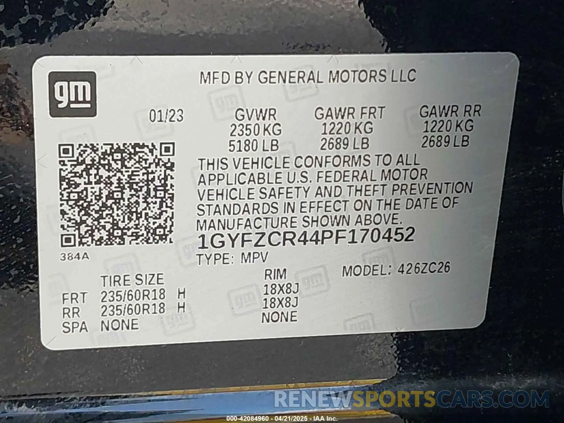 9 Photograph of a damaged car 1GYFZCR44PF170452 CADILLAC XT4 2023