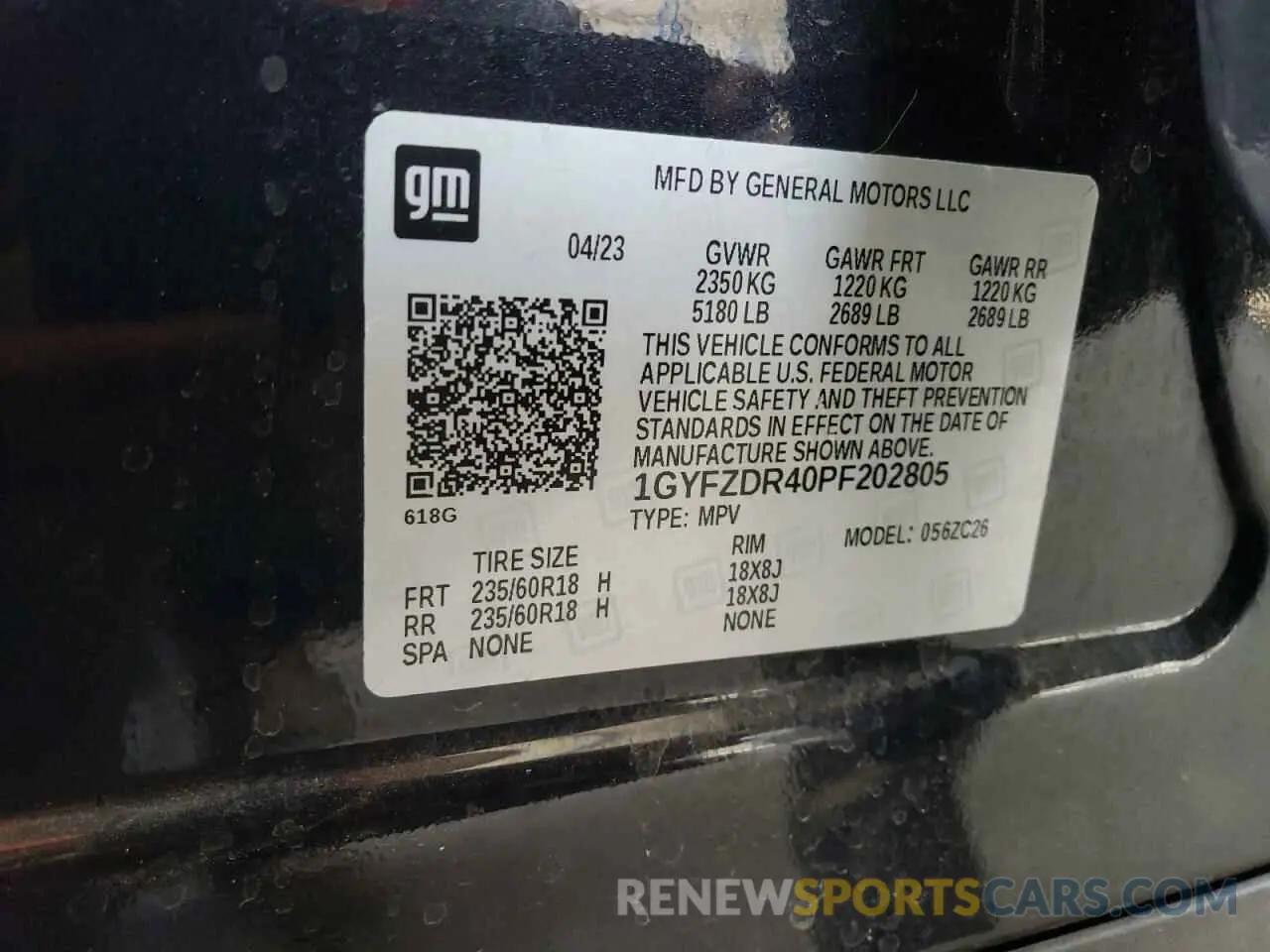13 Photograph of a damaged car 1GYFZDR40PF202805 CADILLAC XT4 2023