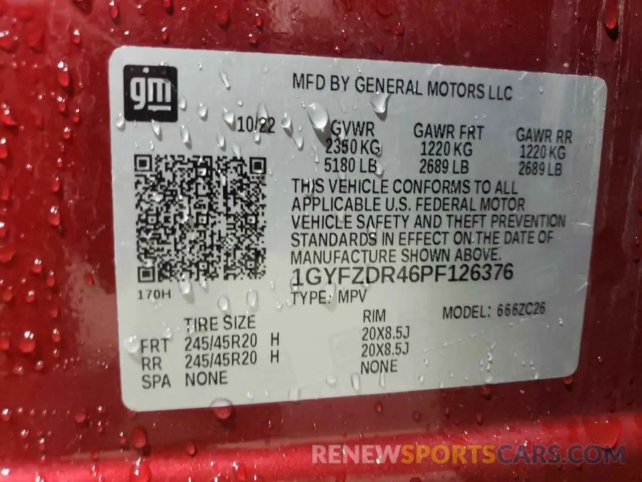 16 Photograph of a damaged car 1GYFZDR46PF126376 CADILLAC XT4 2023