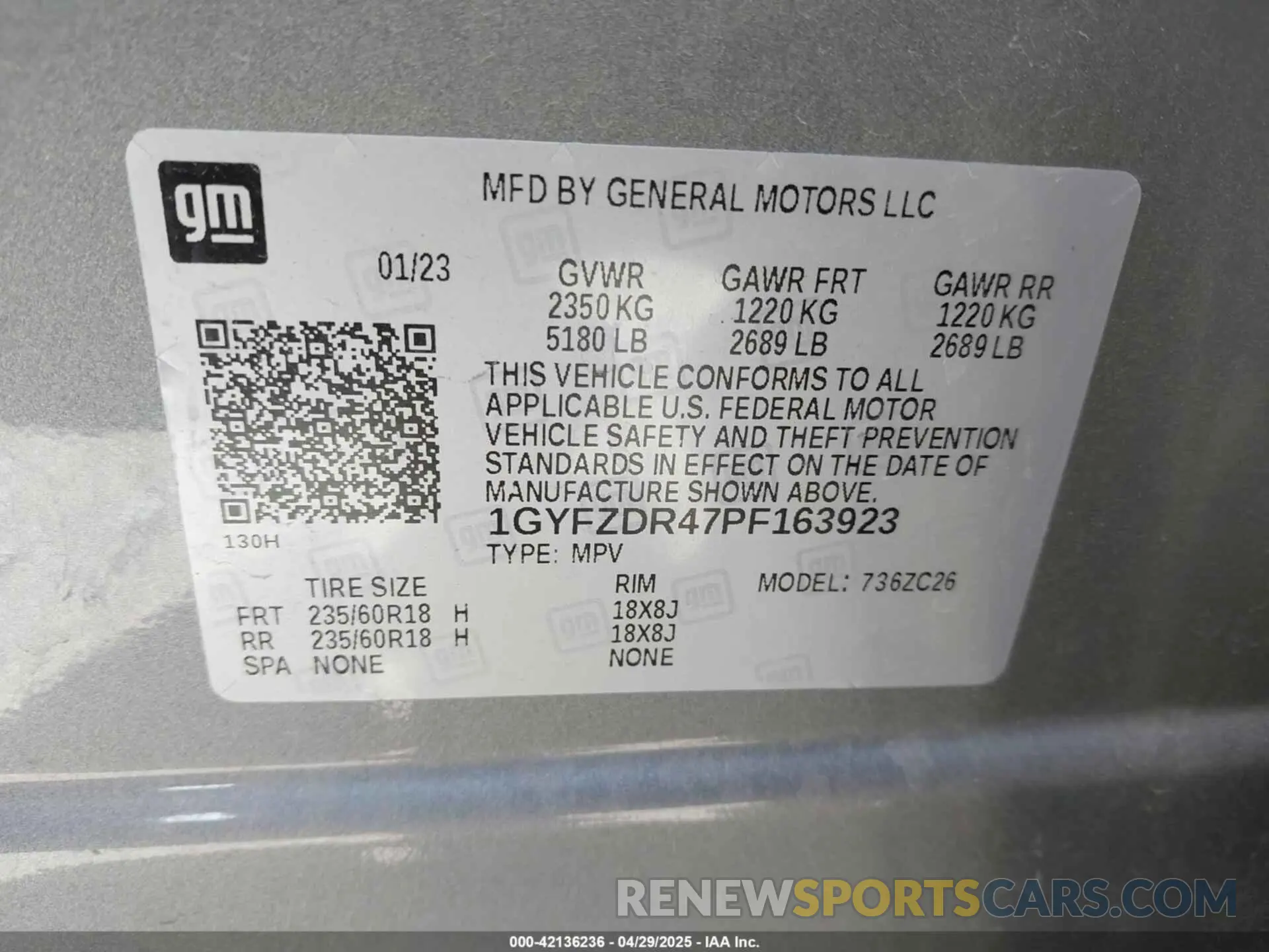 9 Photograph of a damaged car 1GYFZDR47PF163923 CADILLAC XT4 2023