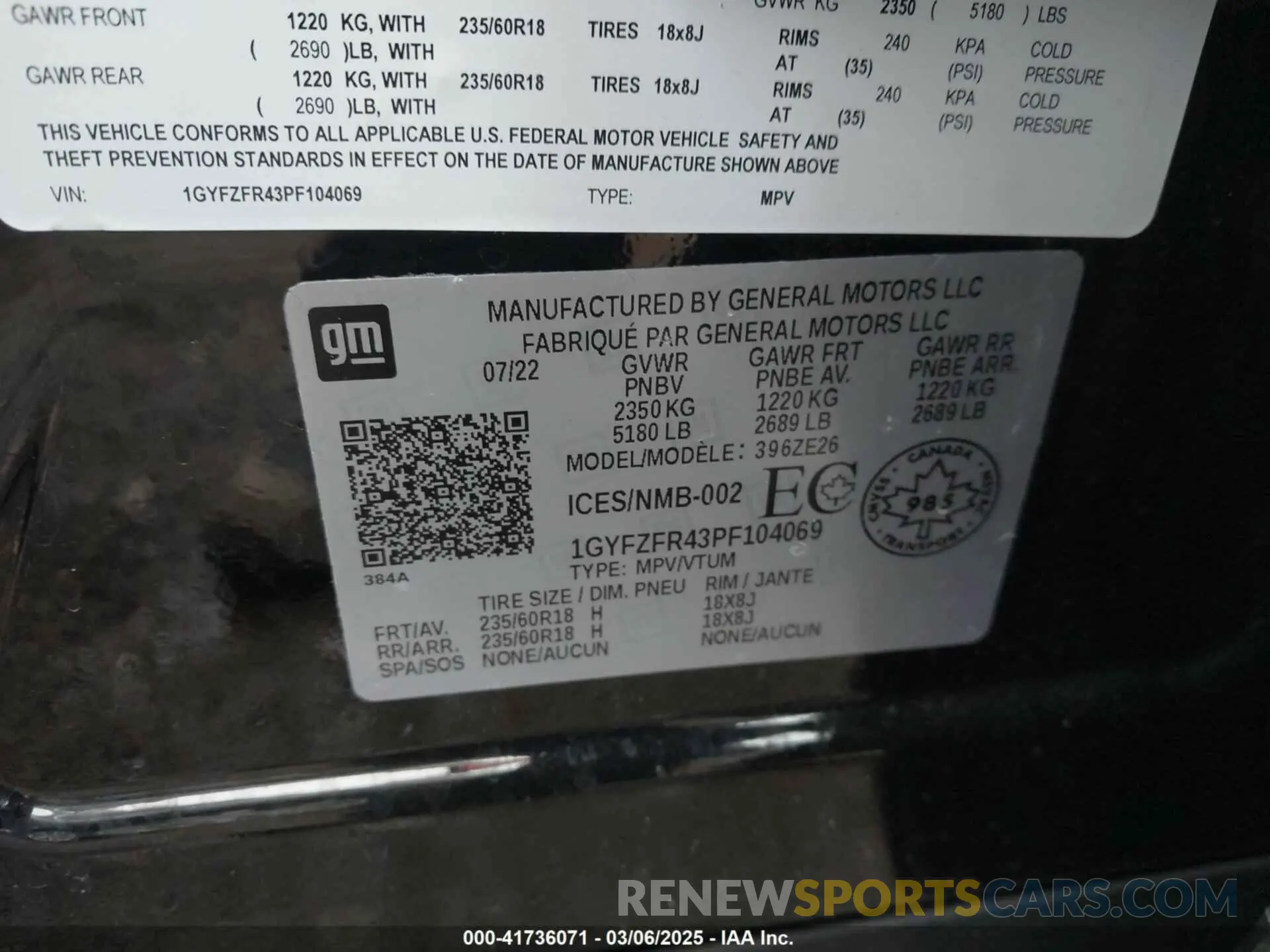 9 Photograph of a damaged car 1GYFZFR43PF104069 CADILLAC XT4 2023