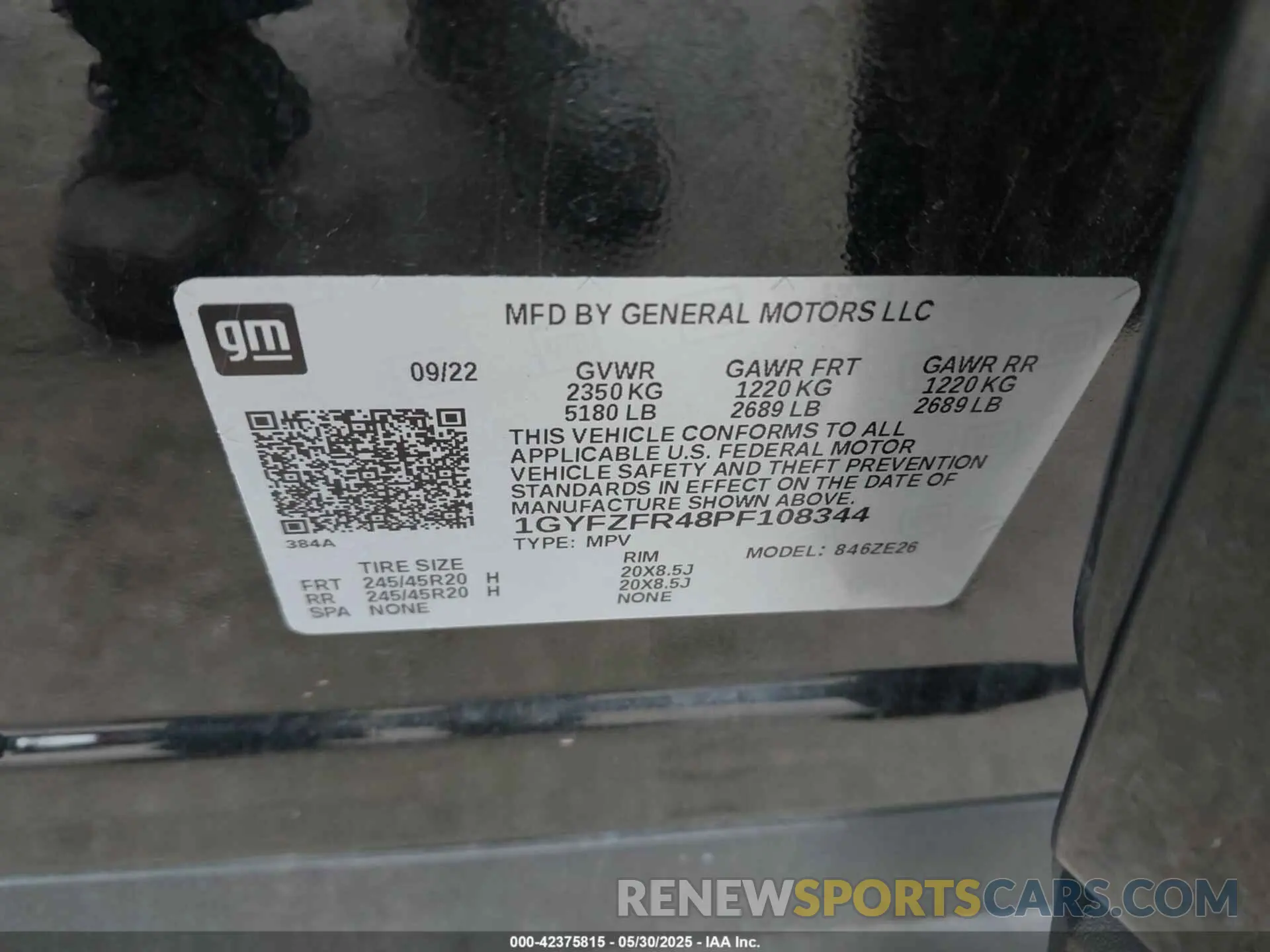 9 Фотография поврежденного автомобиля 1GYFZFR48PF108344 CADILLAC XT4 2023