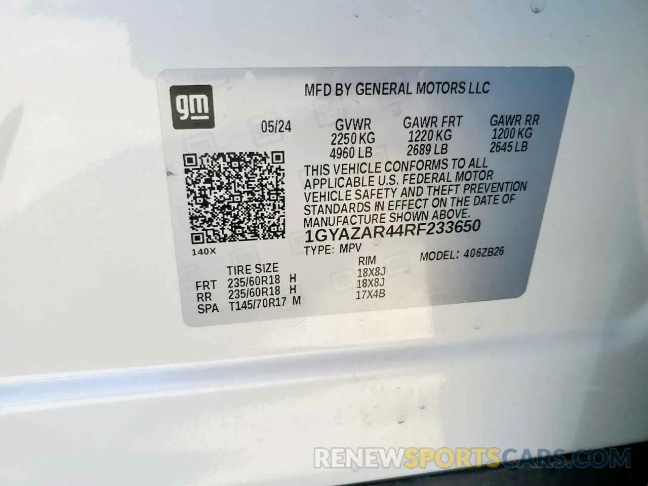 12 Фотография поврежденного автомобиля 1GYAZAR44RF233650 CADILLAC XT4 2024
