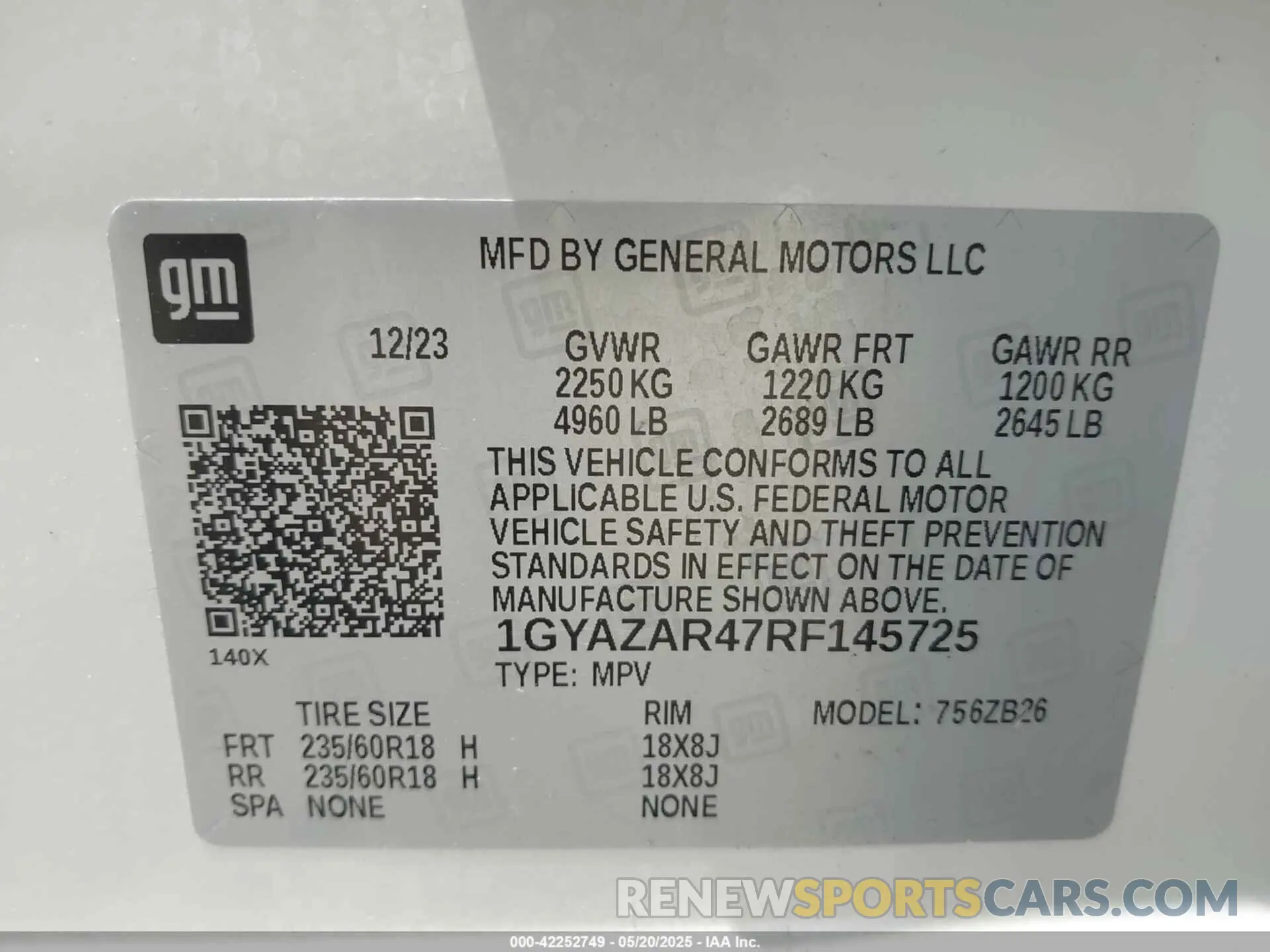 9 Photograph of a damaged car 1GYAZAR47RF145725 CADILLAC XT4 2024