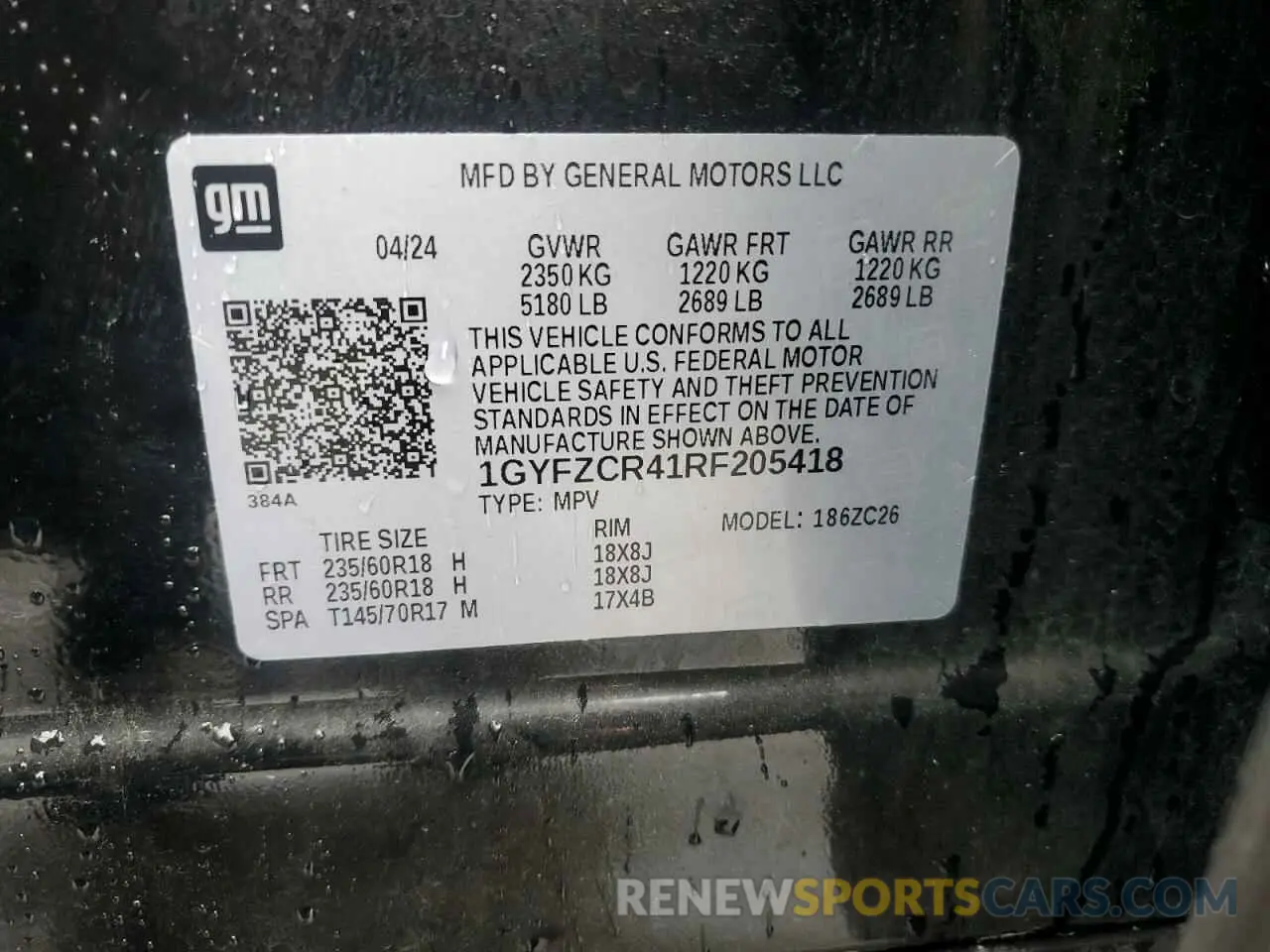 14 Фотография поврежденного автомобиля 1GYFZCR41RF205418 CADILLAC XT4 2024