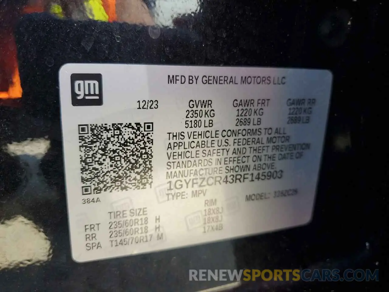 14 Photograph of a damaged car 1GYFZCR43RF145903 CADILLAC XT4 2024
