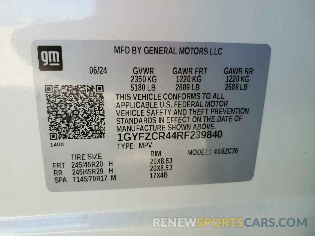 12 Photograph of a damaged car 1GYFZCR44RF239840 CADILLAC XT4 2024
