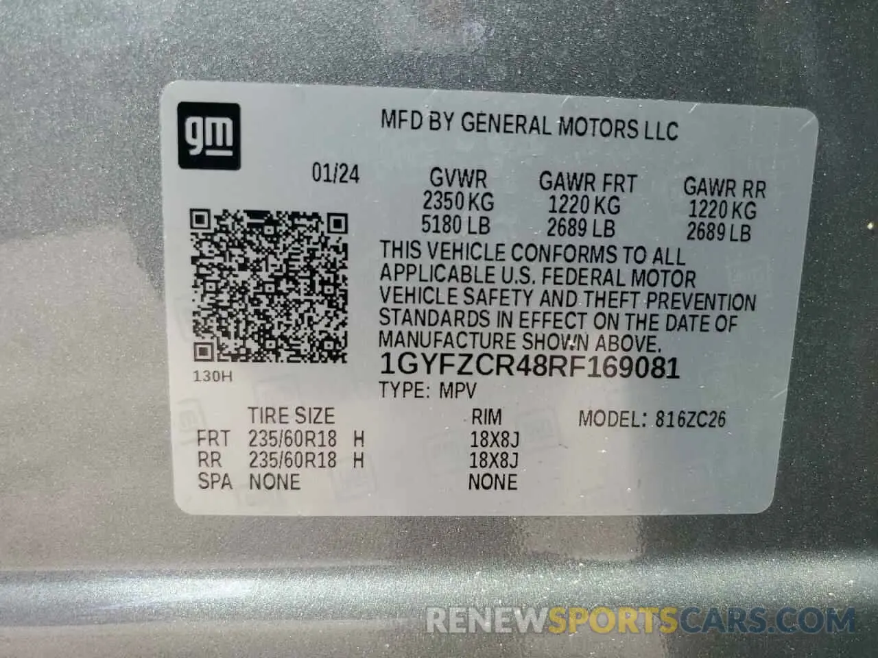 14 Фотография поврежденного автомобиля 1GYFZCR48RF169081 CADILLAC XT4 2024