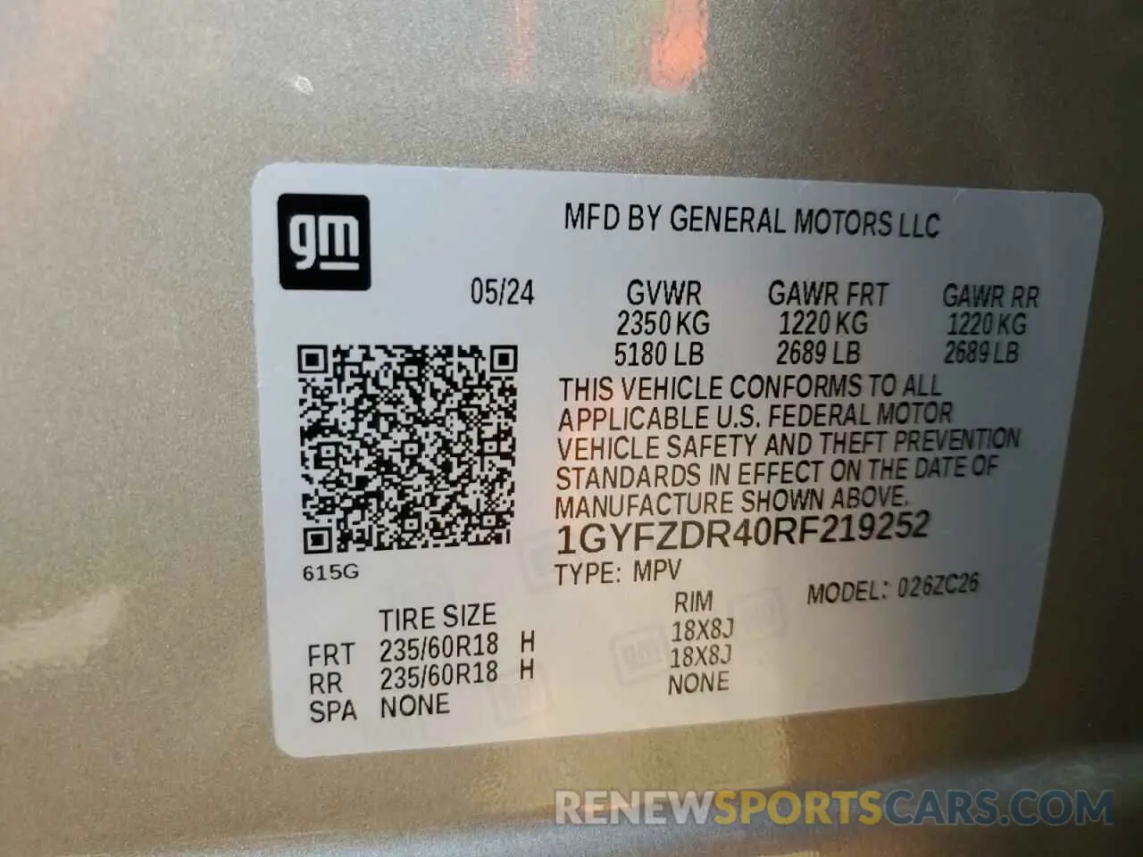 14 Фотография поврежденного автомобиля 1GYFZDR40RF219252 CADILLAC XT4 2024