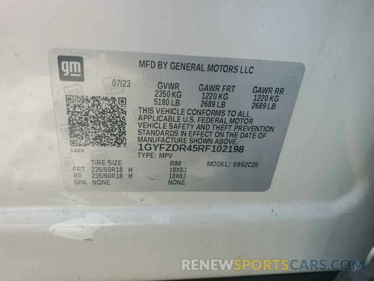 12 Фотография поврежденного автомобиля 1GYFZDR45RF102198 CADILLAC XT4 2024