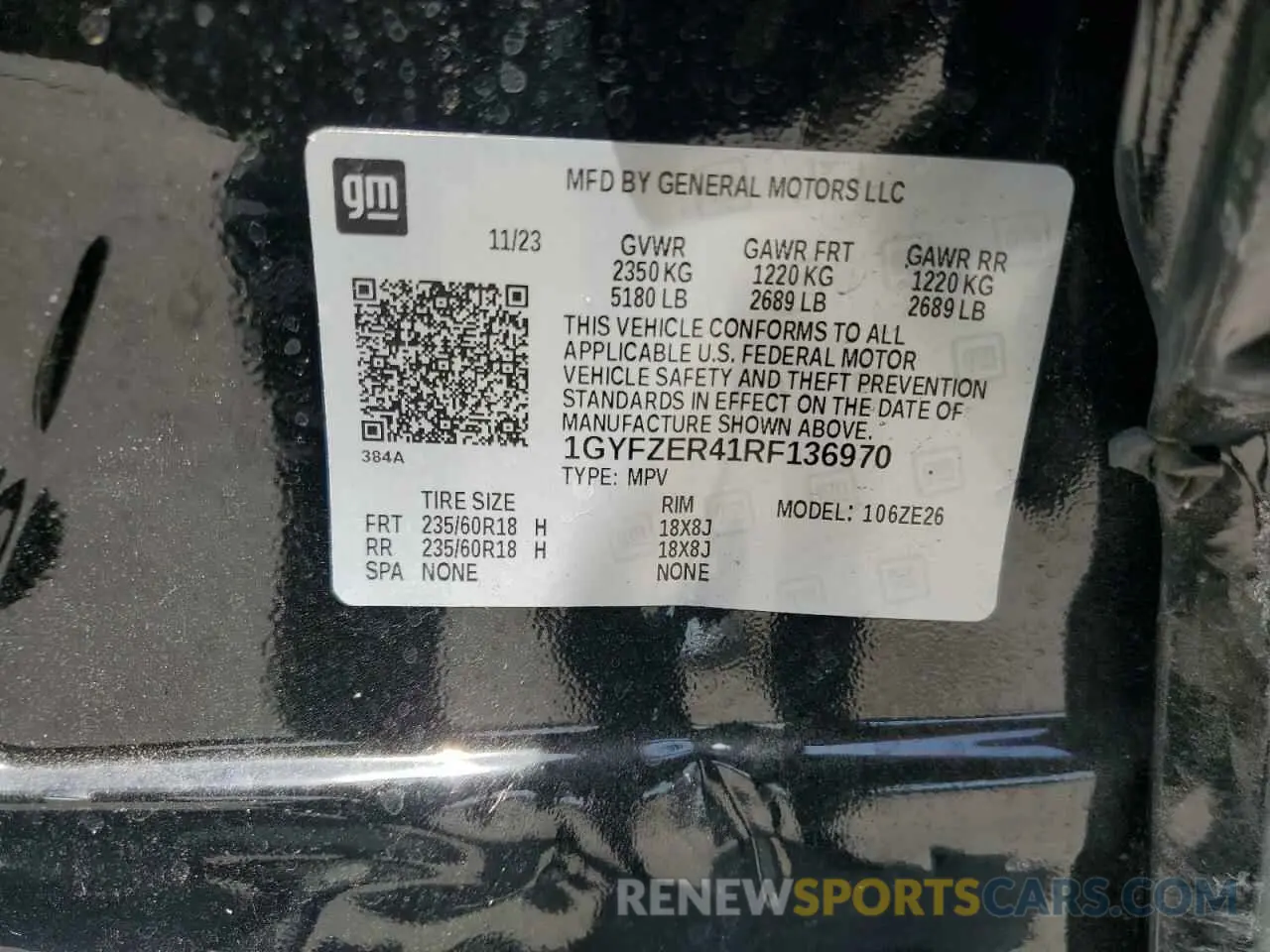 14 Photograph of a damaged car 1GYFZER41RF136970 CADILLAC XT4 2024