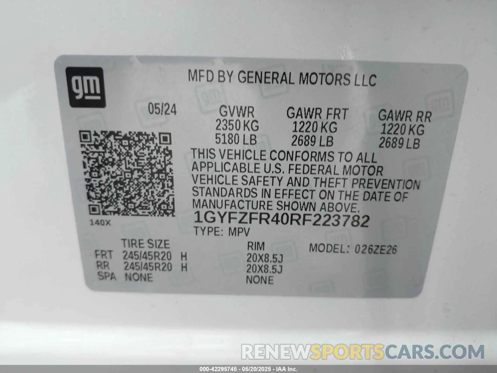 9 Photograph of a damaged car 1GYFZFR40RF223782 CADILLAC XT4 2024