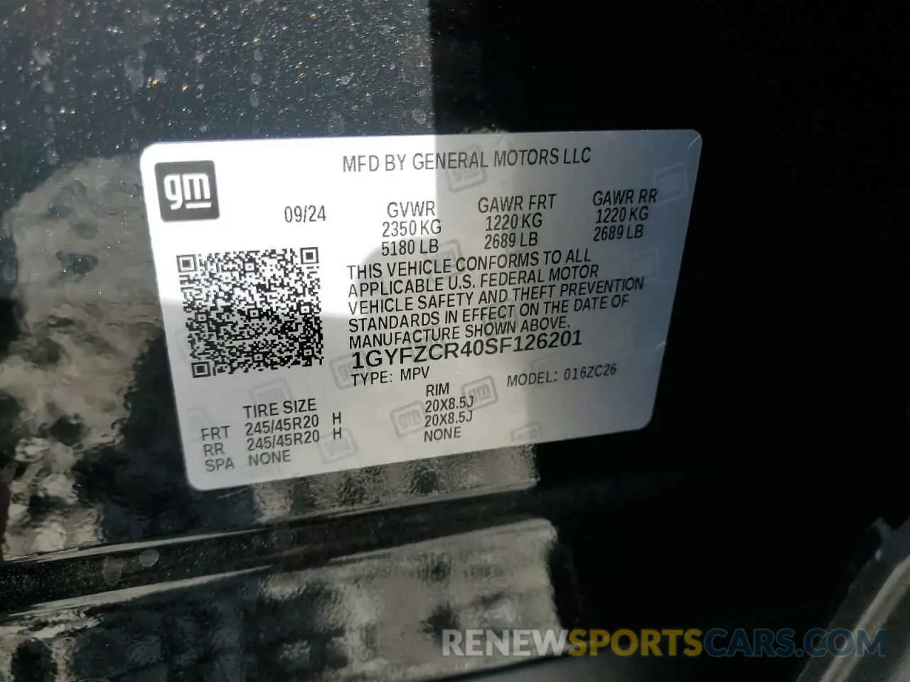 13 Фотография поврежденного автомобиля 1GYFZCR40SF126201 CADILLAC XT4 2025