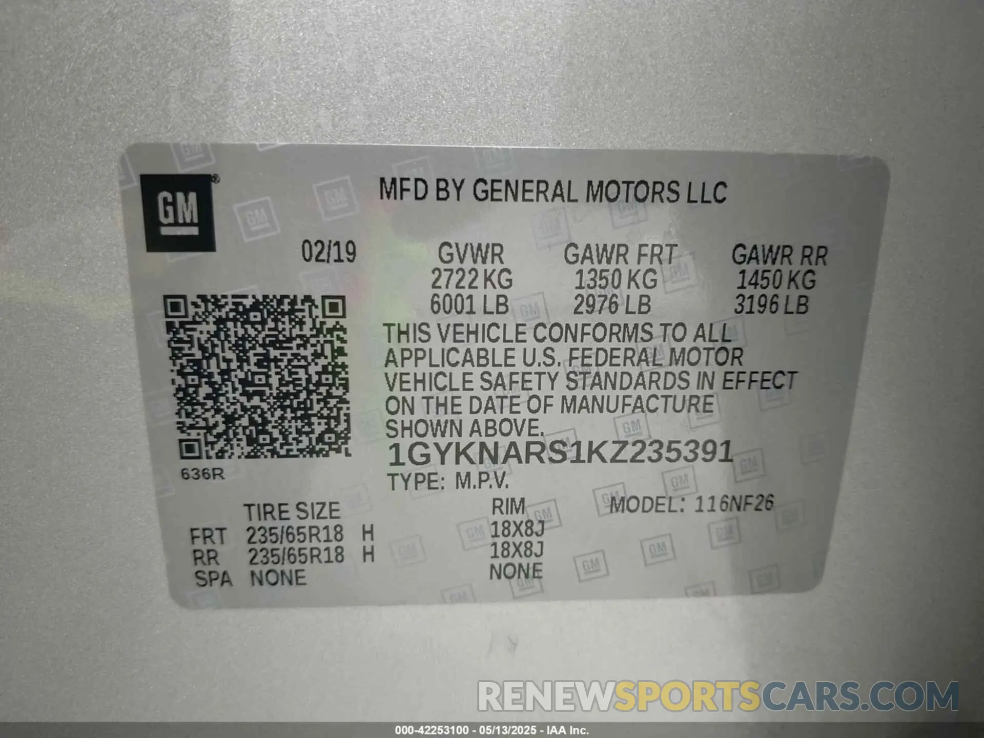 9 Photograph of a damaged car 1GYKNARS1KZ235391 CADILLAC XT5 2019
