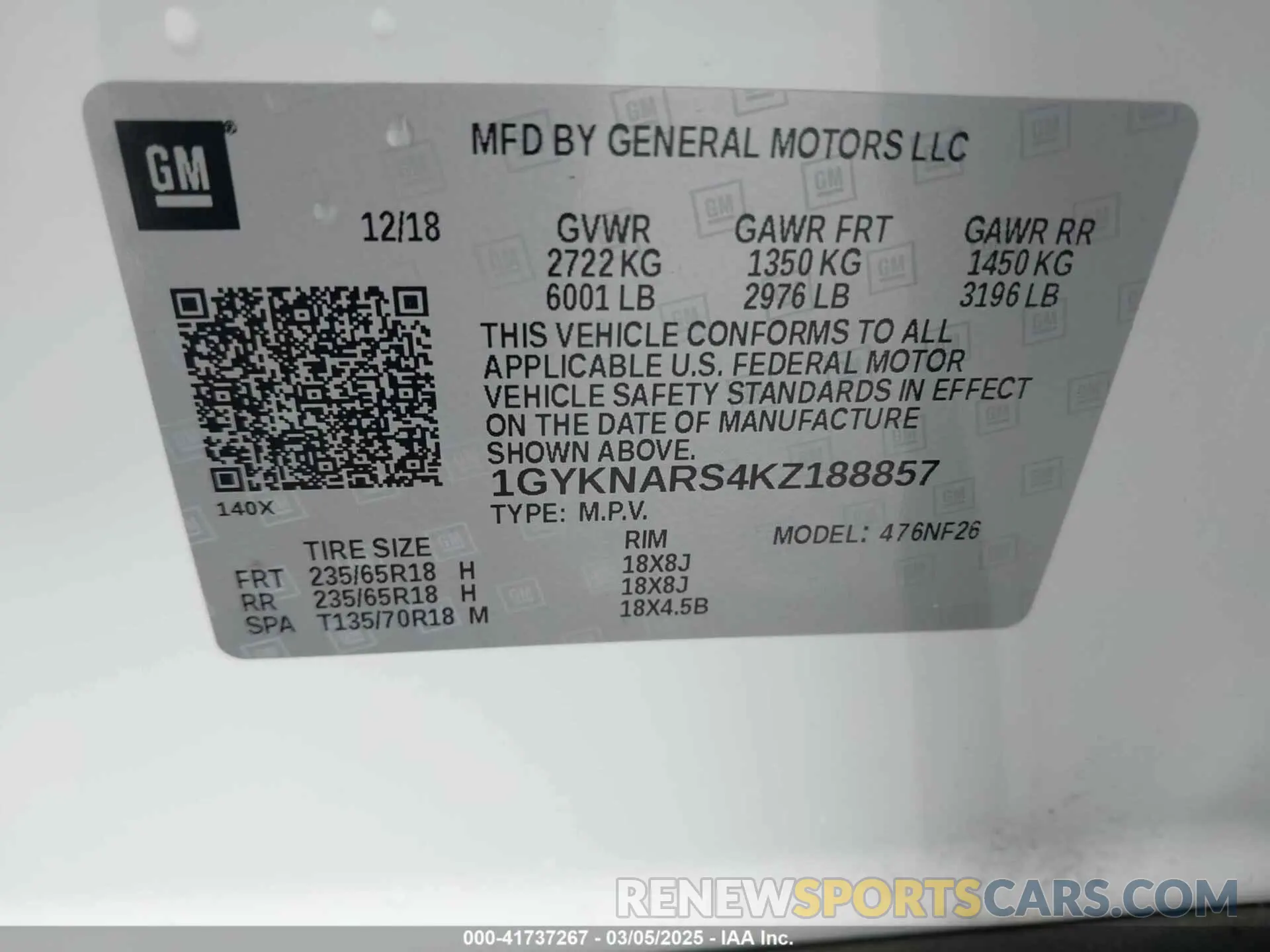9 Фотография поврежденного автомобиля 1GYKNARS4KZ188857 CADILLAC XT5 2019