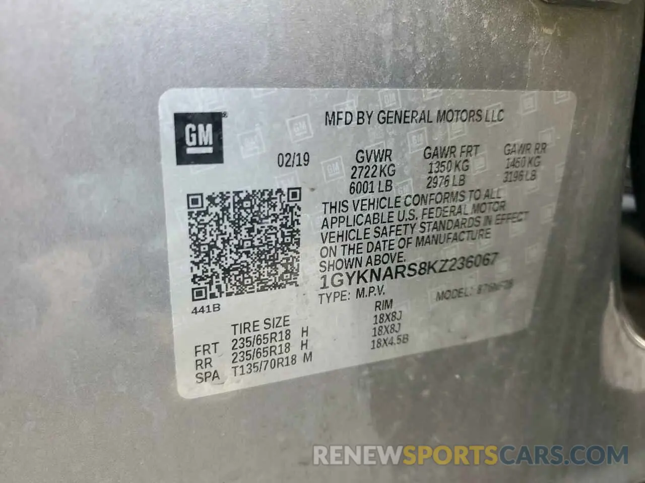 13 Фотография поврежденного автомобиля 1GYKNARS8KZ236067 CADILLAC XT5 2019