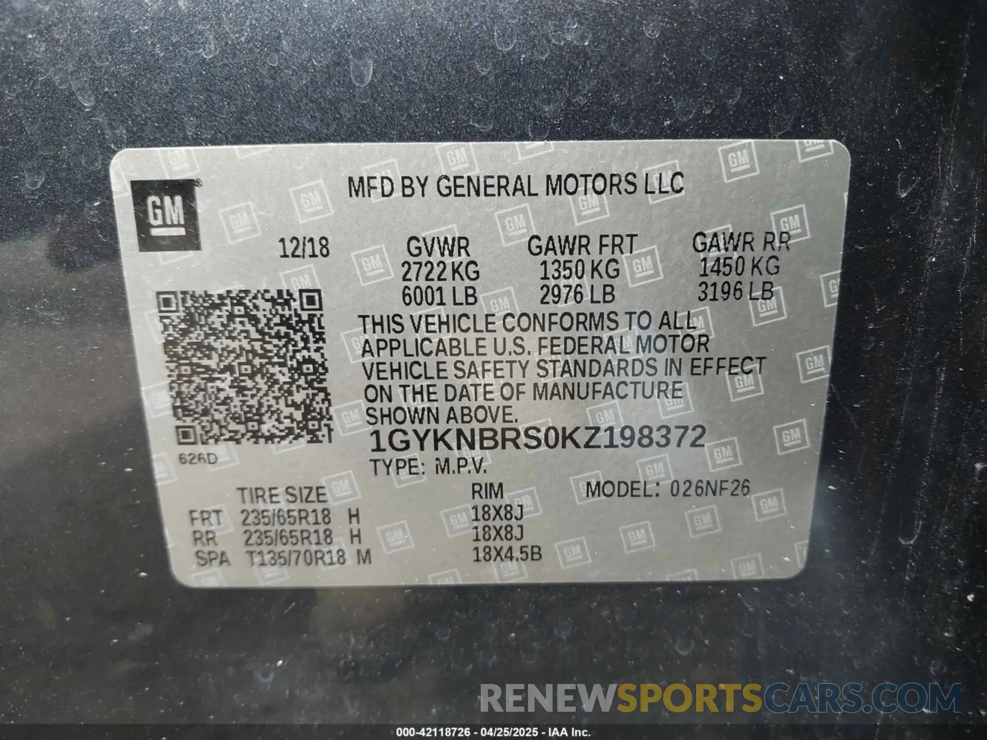 9 Фотография поврежденного автомобиля 1GYKNBRS0KZ198372 CADILLAC XT5 2019