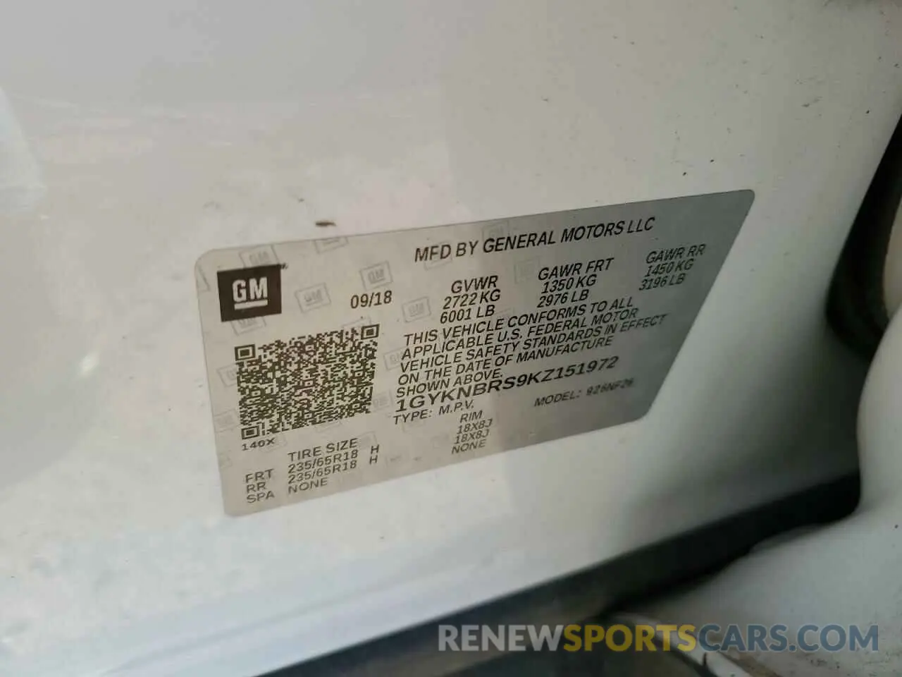 12 Photograph of a damaged car 1GYKNBRS9KZ151972 CADILLAC XT5 2019