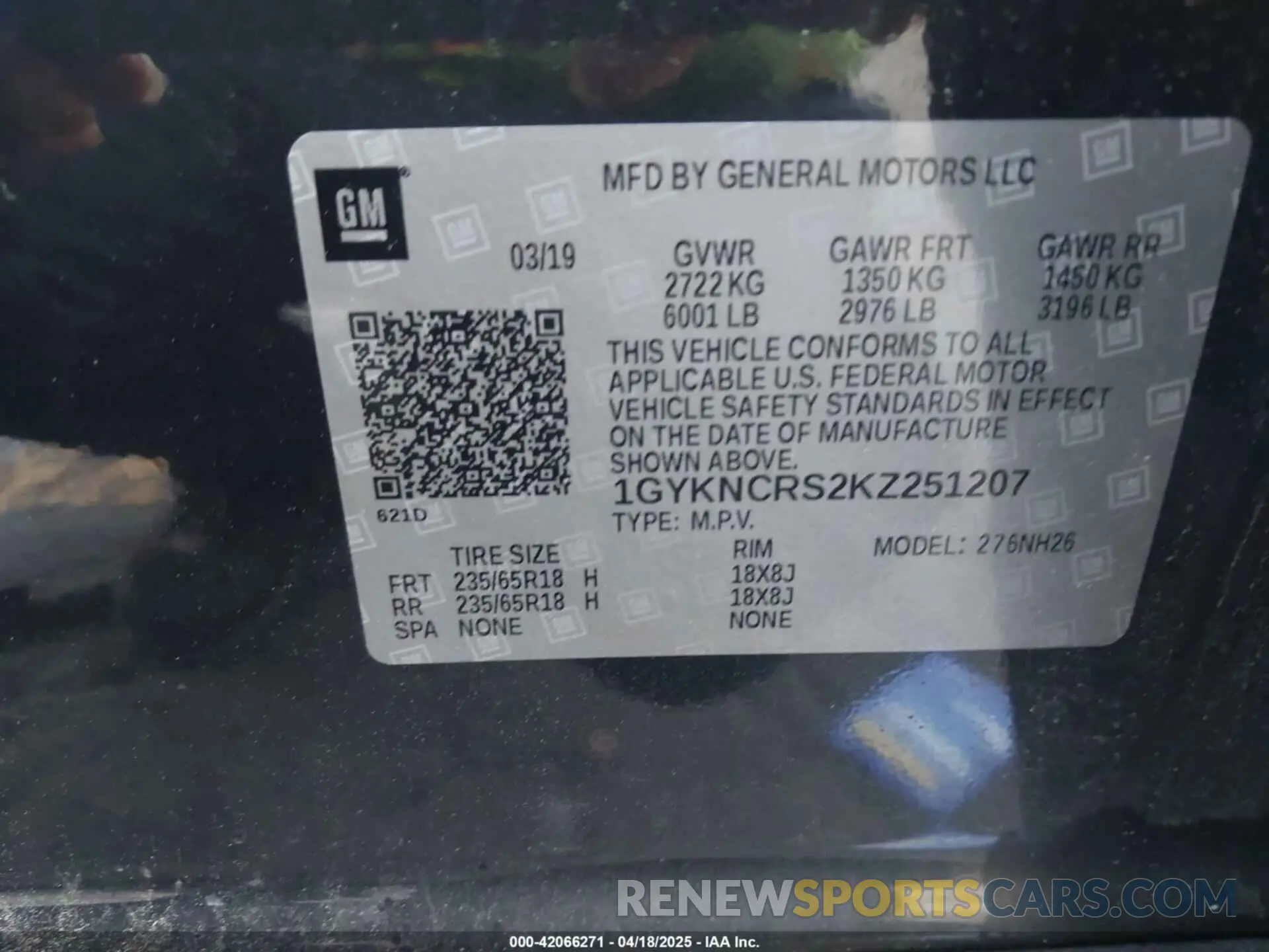 9 Photograph of a damaged car 1GYKNCRS2KZ251207 CADILLAC XT5 2019