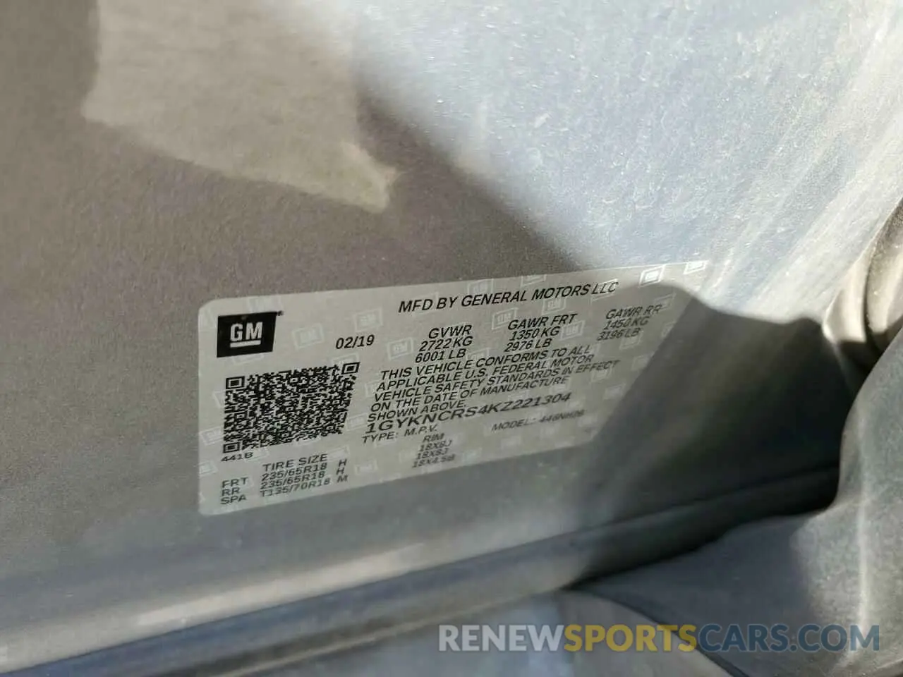 13 Photograph of a damaged car 1GYKNCRS4KZ221304 CADILLAC XT5 2019