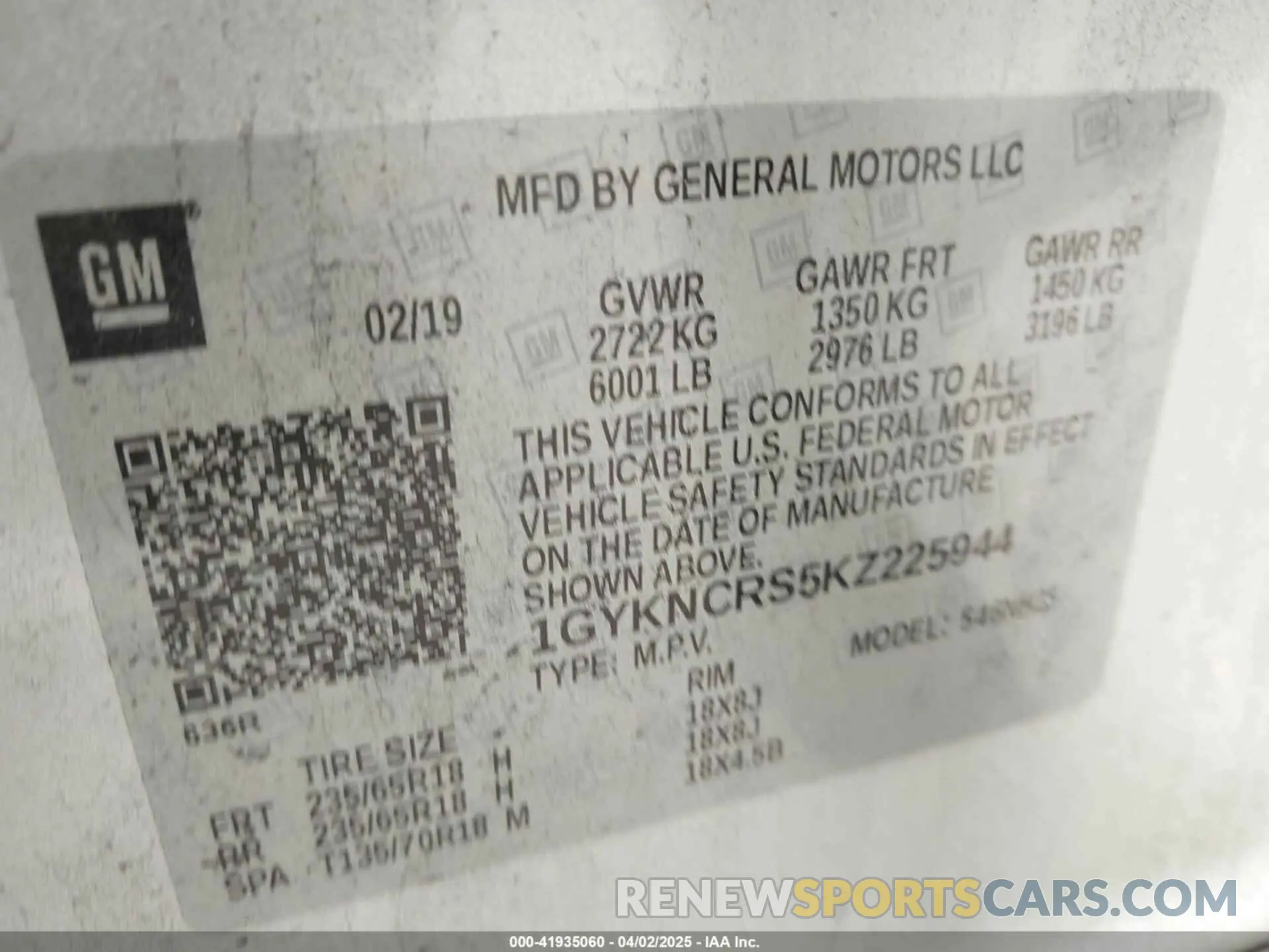 9 Фотография поврежденного автомобиля 1GYKNCRS5KZ225944 CADILLAC XT5 2019