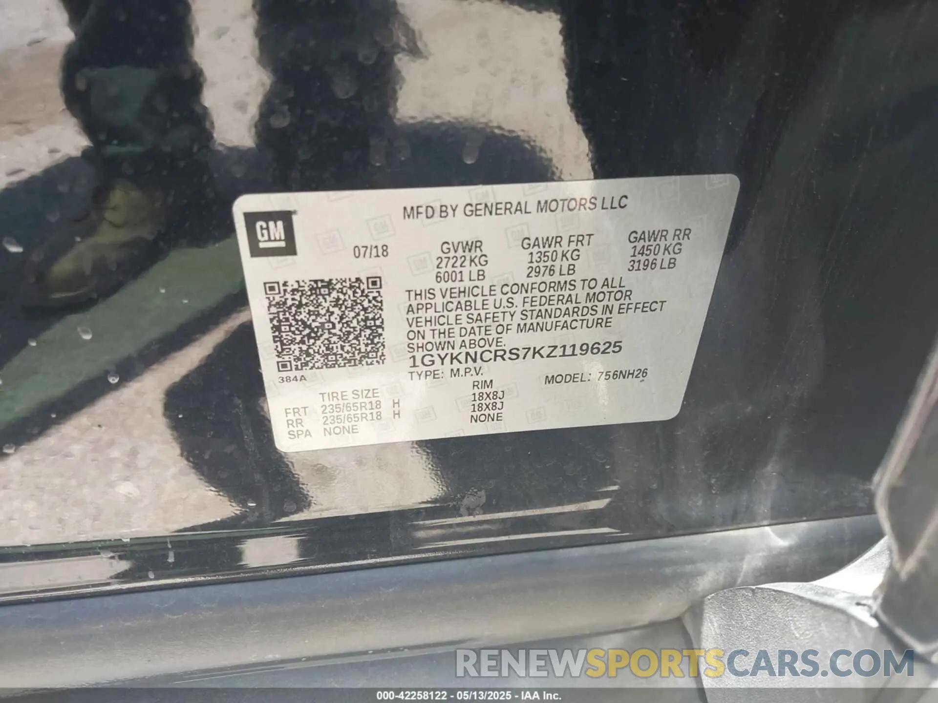 9 Photograph of a damaged car 1GYKNCRS7KZ119625 CADILLAC XT5 2019