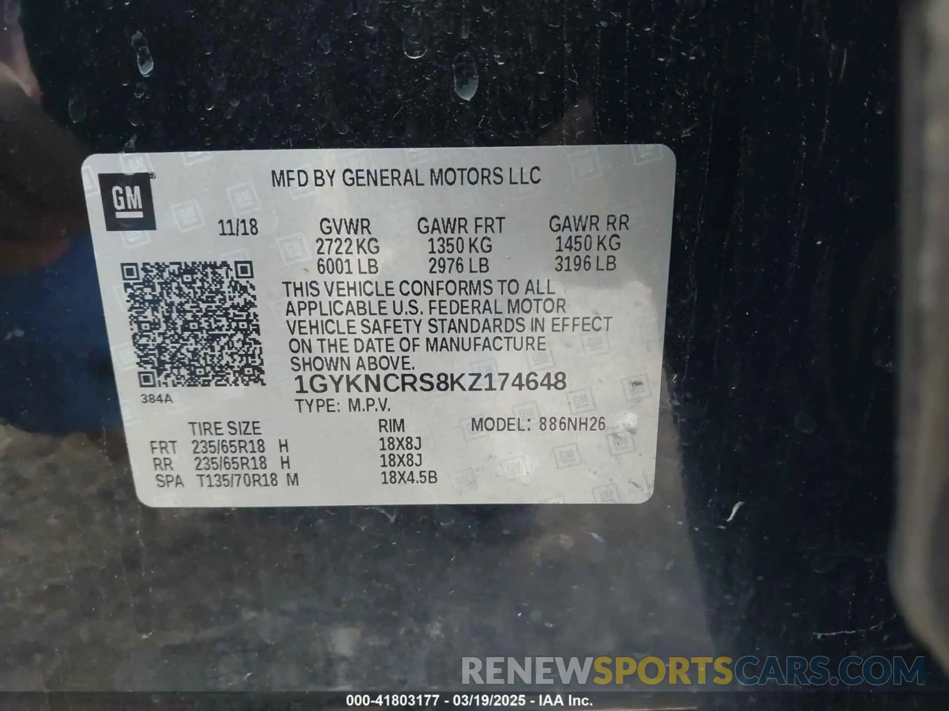 9 Фотография поврежденного автомобиля 1GYKNCRS8KZ174648 CADILLAC XT5 2019