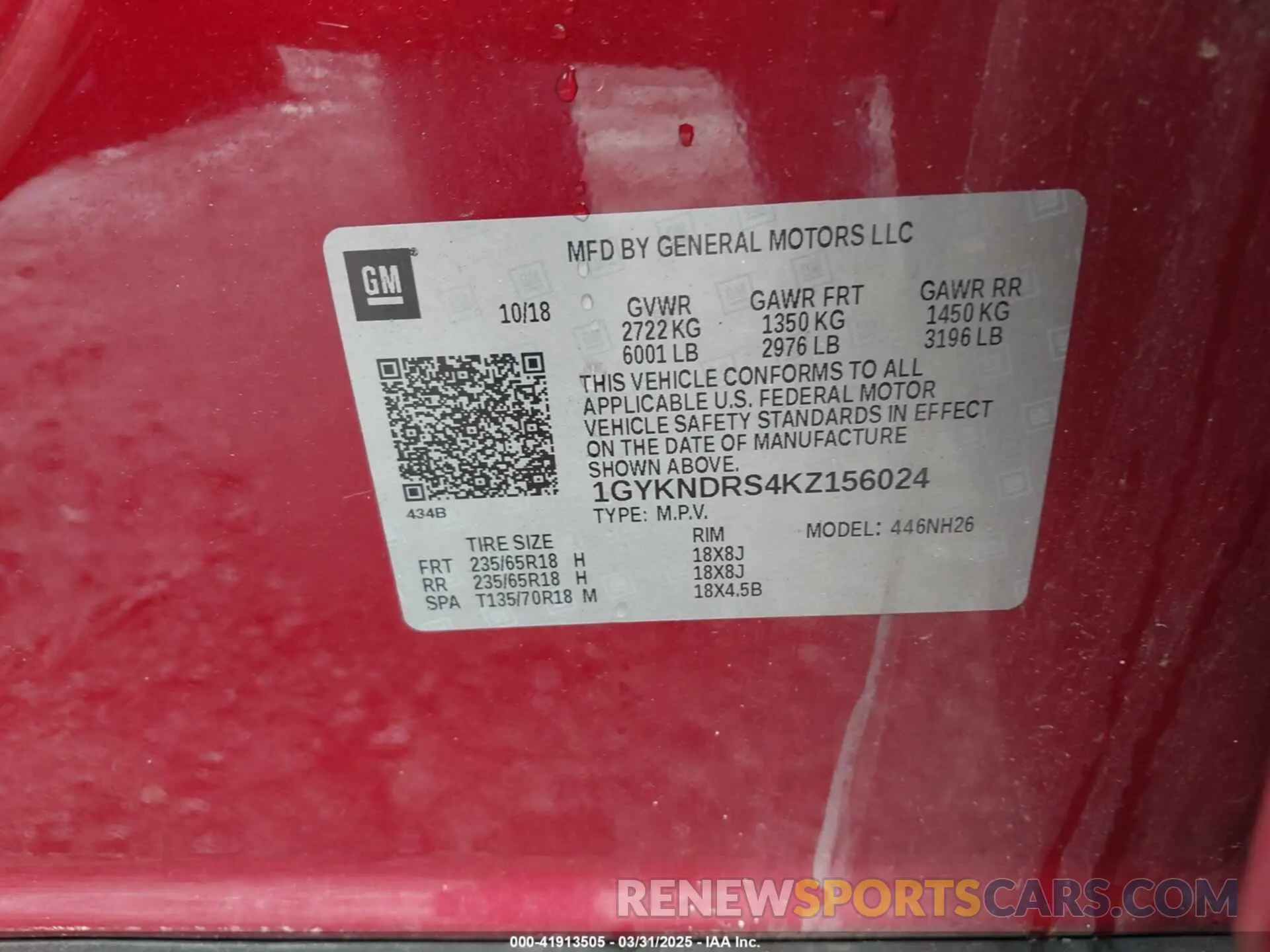 9 Photograph of a damaged car 1GYKNDRS4KZ156024 CADILLAC XT5 2019