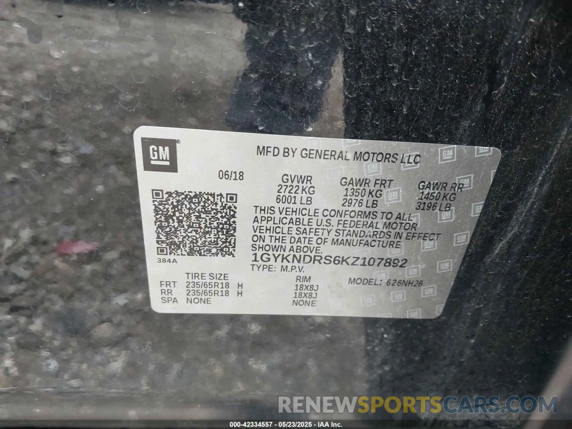 9 Фотография поврежденного автомобиля 1GYKNDRS6KZ107892 CADILLAC XT5 2019