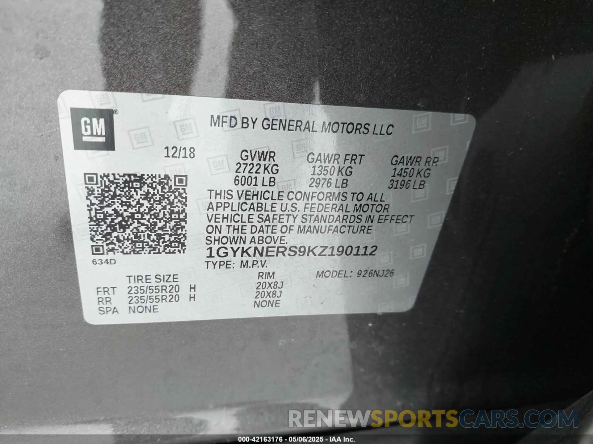 9 Photograph of a damaged car 1GYKNERS9KZ190112 CADILLAC XT5 2019