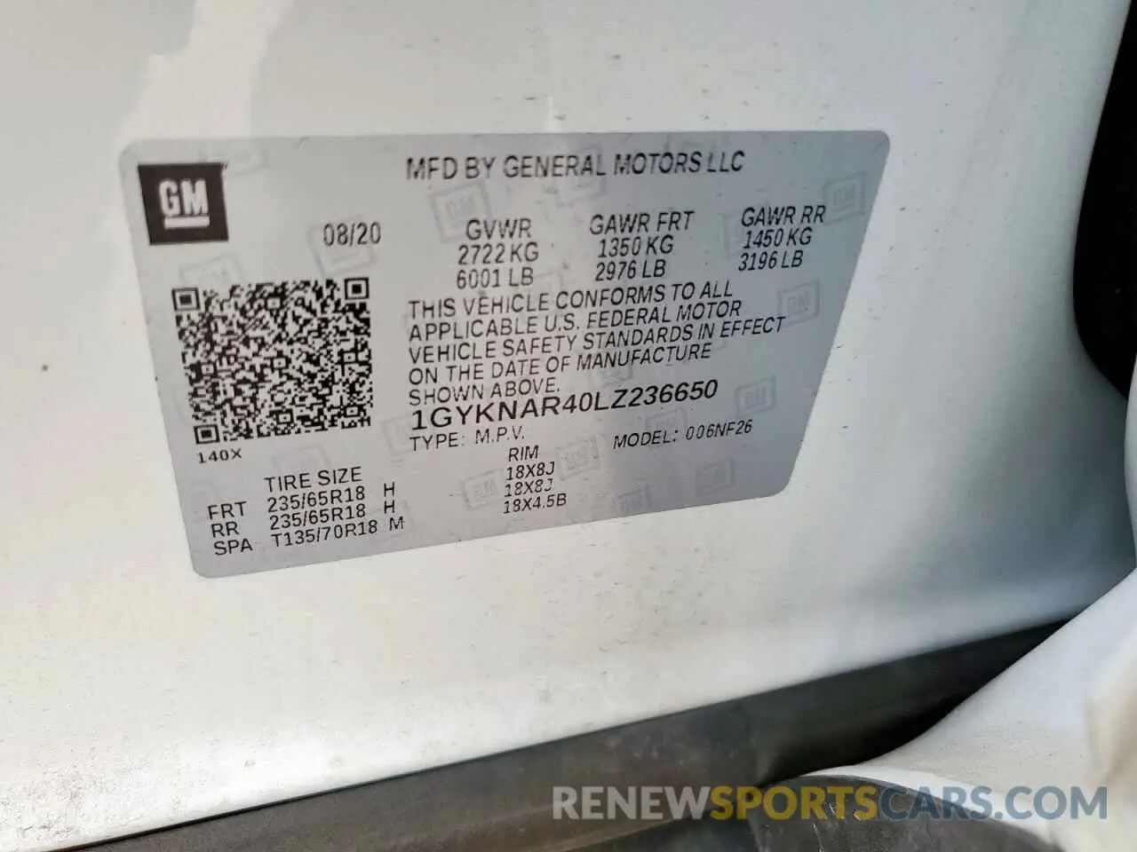 14 Фотография поврежденного автомобиля 1GYKNAR40LZ236650 CADILLAC XT5 2020