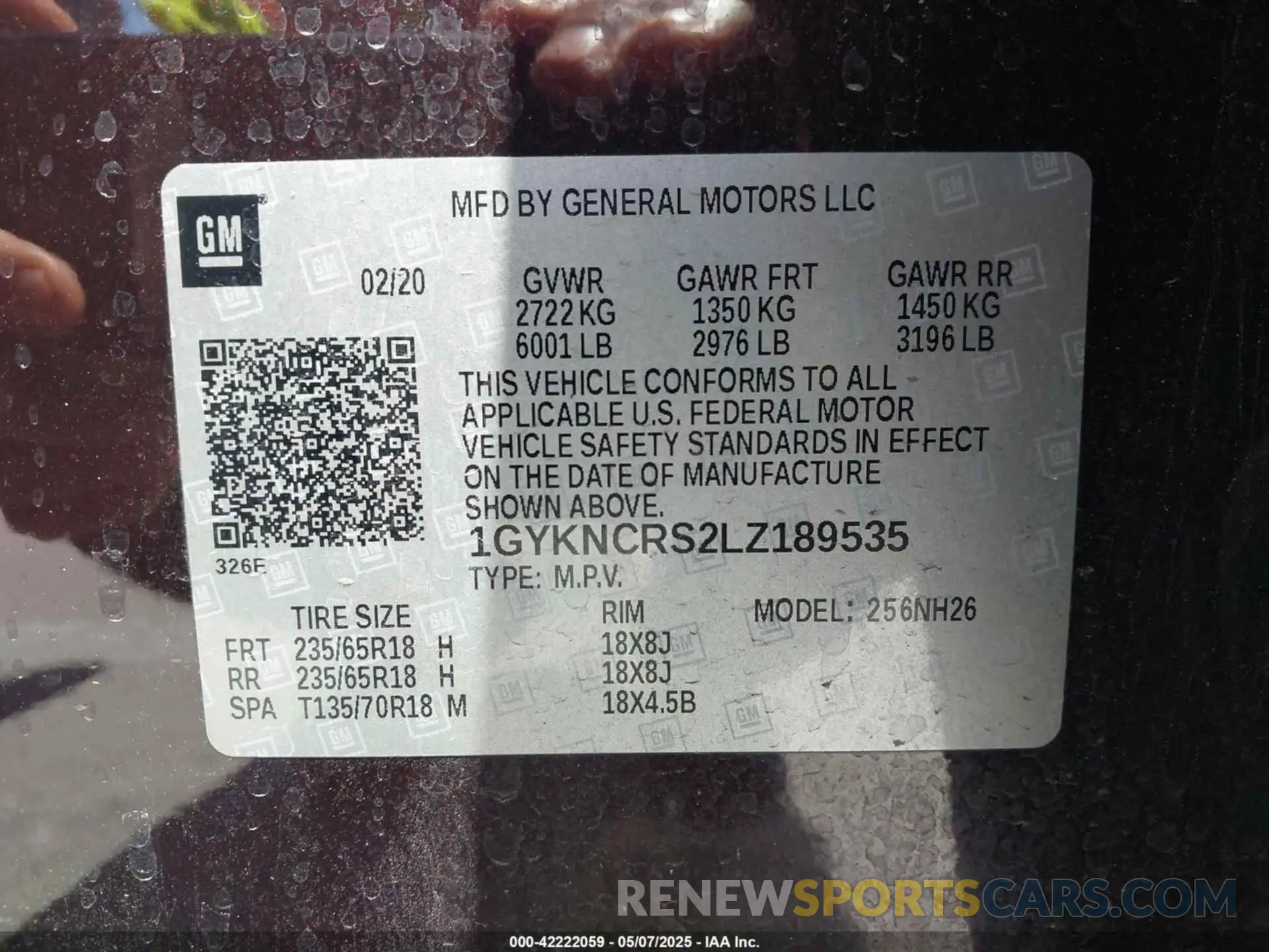 9 Photograph of a damaged car 1GYKNCRS2LZ189535 CADILLAC XT5 2020