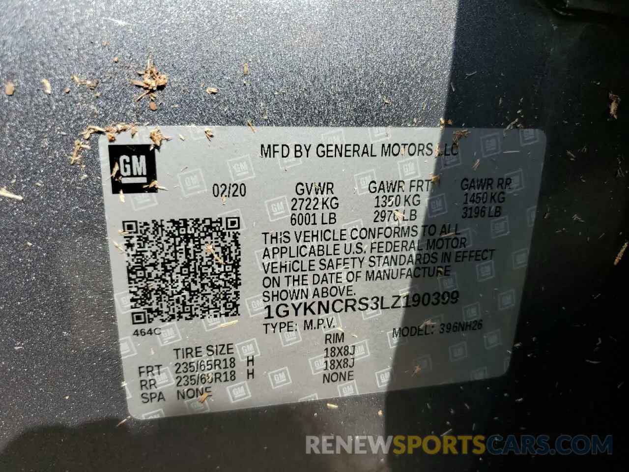 13 Фотография поврежденного автомобиля 1GYKNCRS3LZ190399 CADILLAC XT5 2020