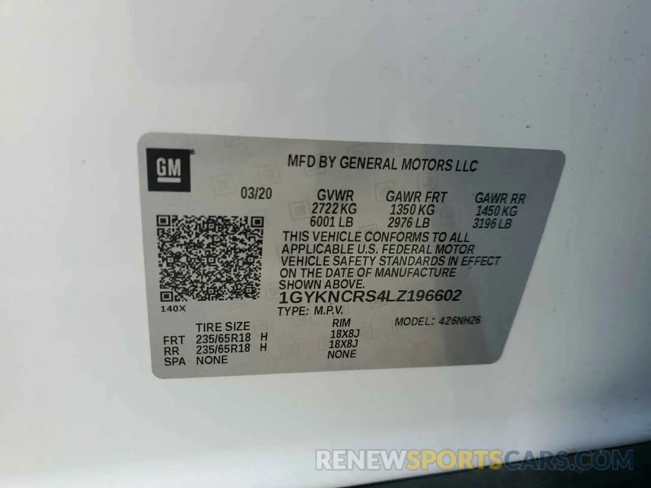 14 Фотография поврежденного автомобиля 1GYKNCRS4LZ196602 CADILLAC XT5 2020