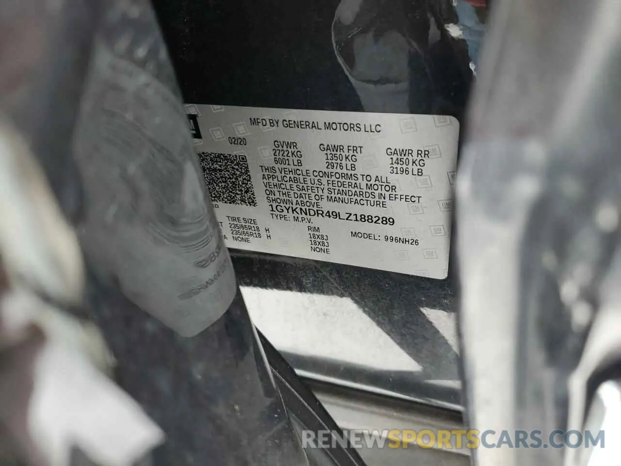 13 Photograph of a damaged car 1GYKNDR49LZ188289 CADILLAC XT5 2020