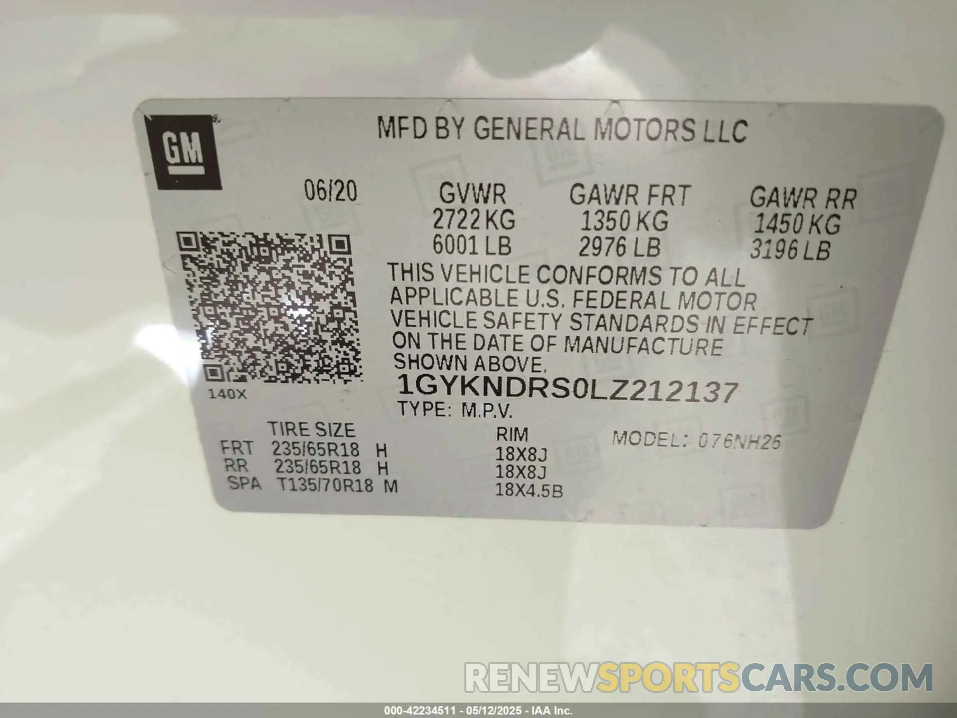 9 Photograph of a damaged car 1GYKNDRS0LZ212137 CADILLAC XT5 2020