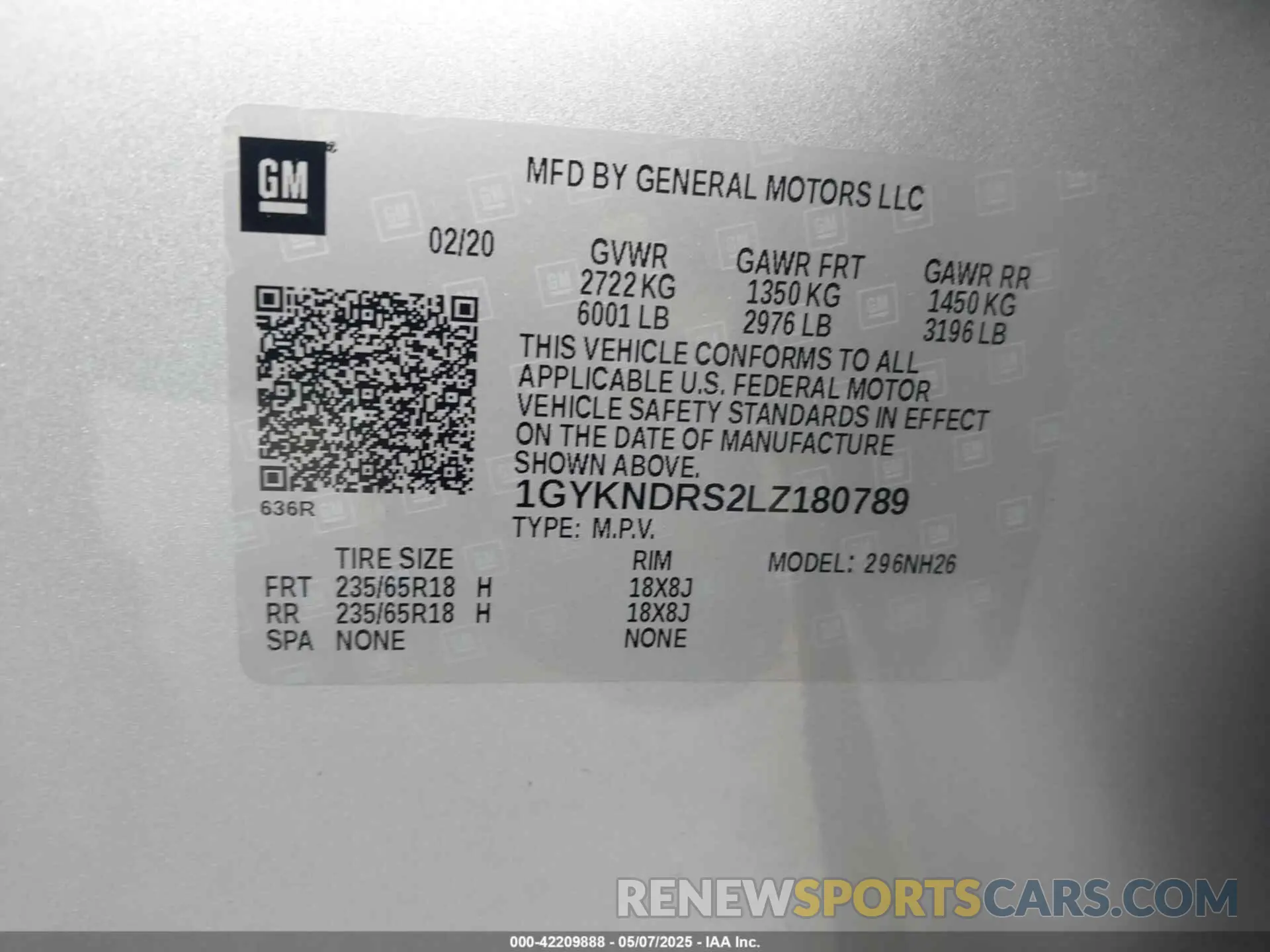 9 Photograph of a damaged car 1GYKNDRS2LZ180789 CADILLAC XT5 2020