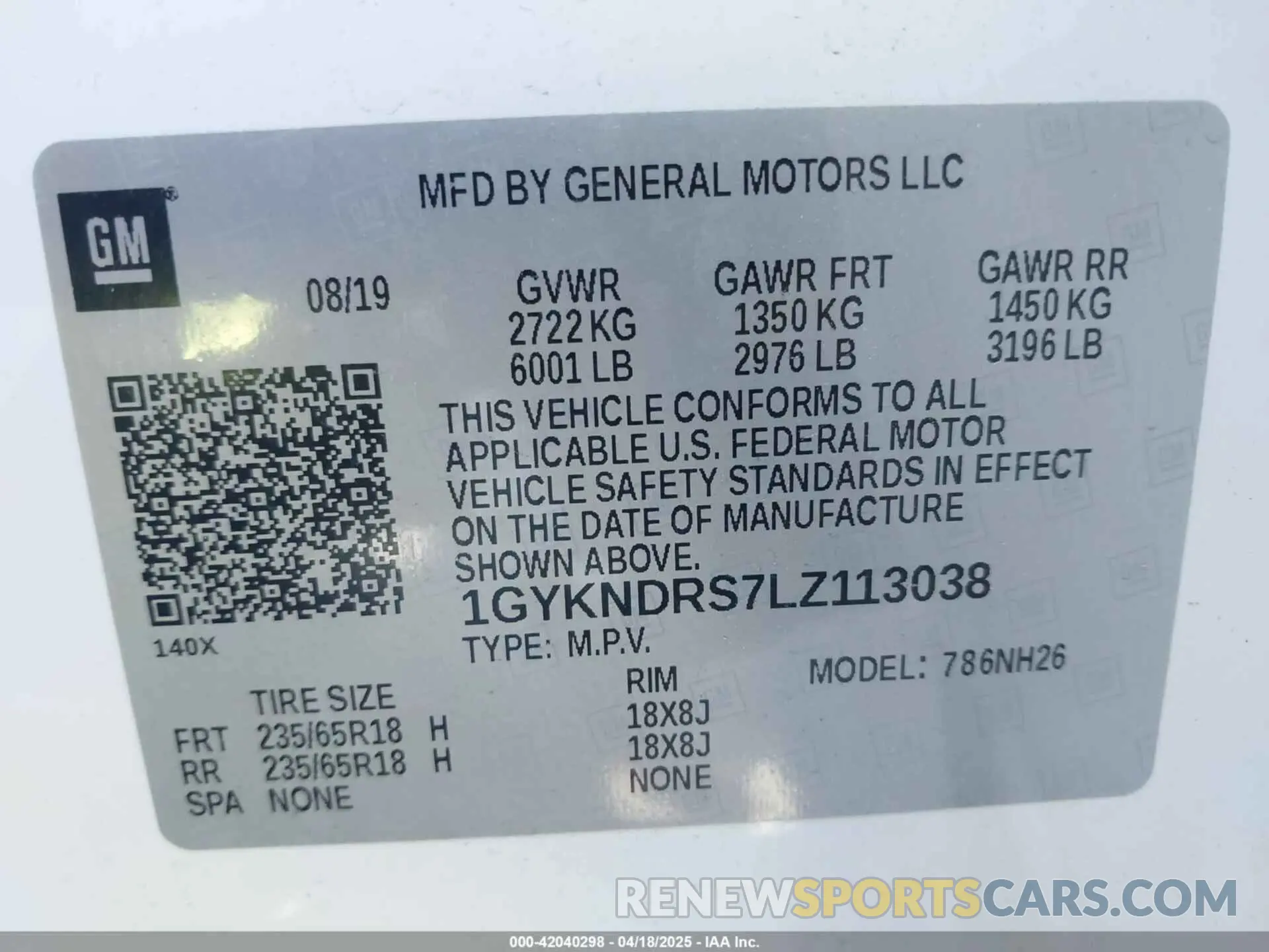 9 Photograph of a damaged car 1GYKNDRS7LZ113038 CADILLAC XT5 2020