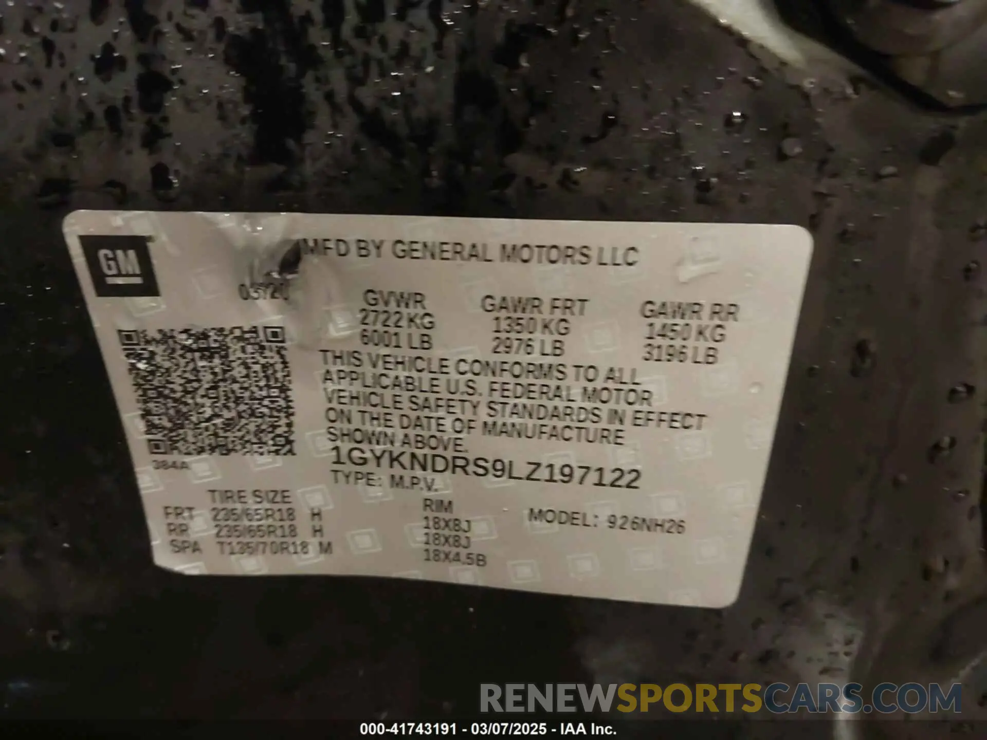 9 Photograph of a damaged car 1GYKNDRS9LZ197122 CADILLAC XT5 2020