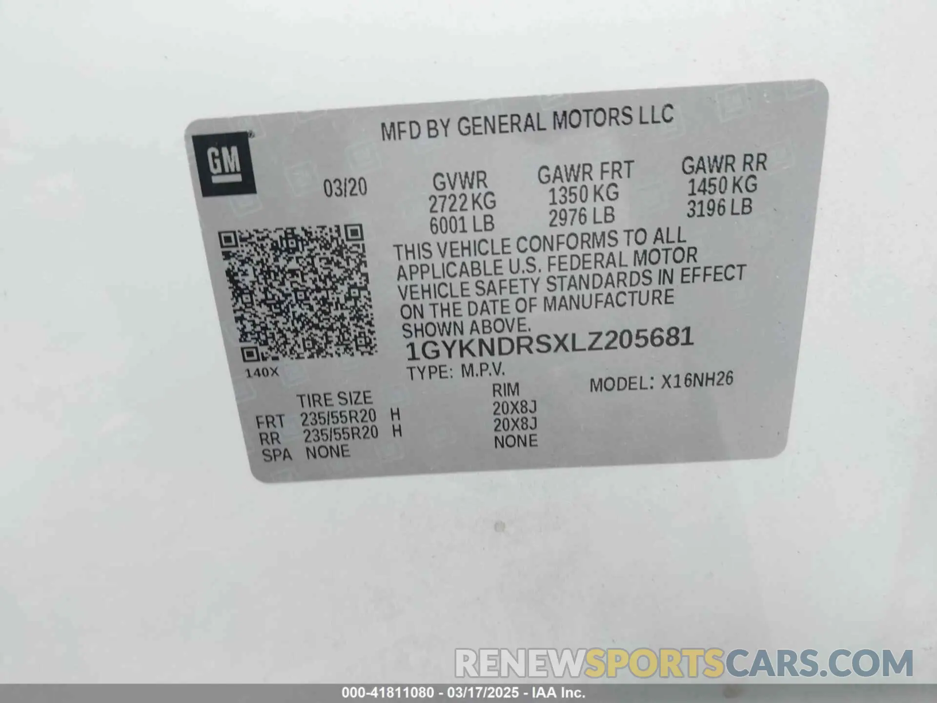 9 Фотография поврежденного автомобиля 1GYKNDRSXLZ205681 CADILLAC XT5 2020