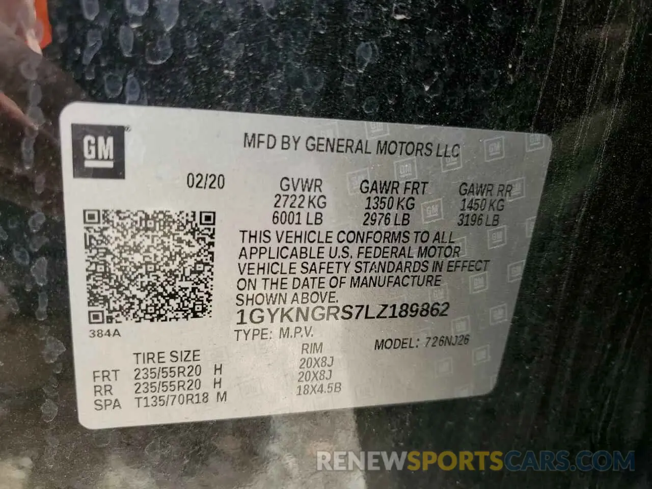 13 Фотография поврежденного автомобиля 1GYKNGRS7LZ189862 CADILLAC XT5 2020