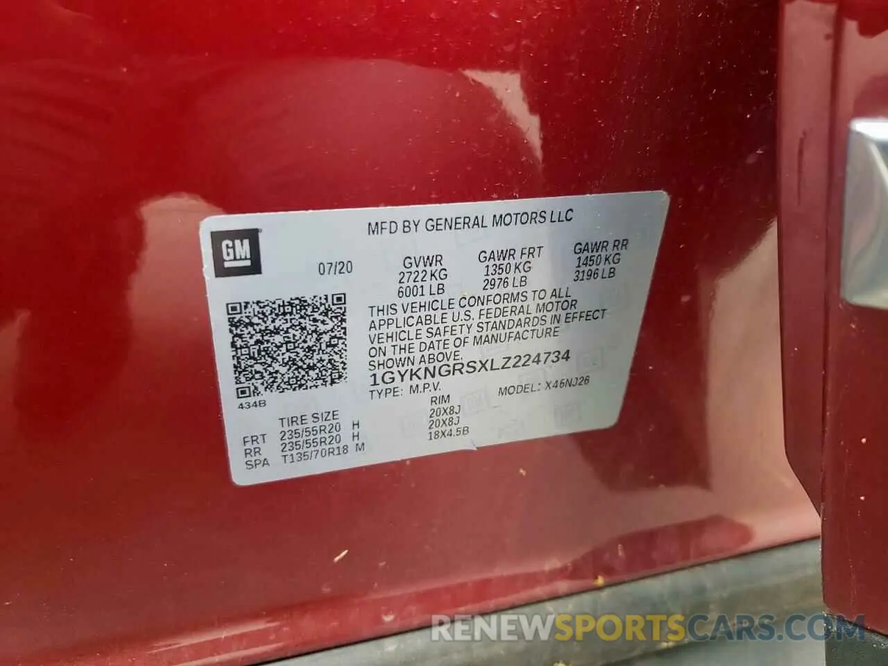 16 Фотография поврежденного автомобиля 1GYKNGRSXLZ224734 CADILLAC XT5 2020