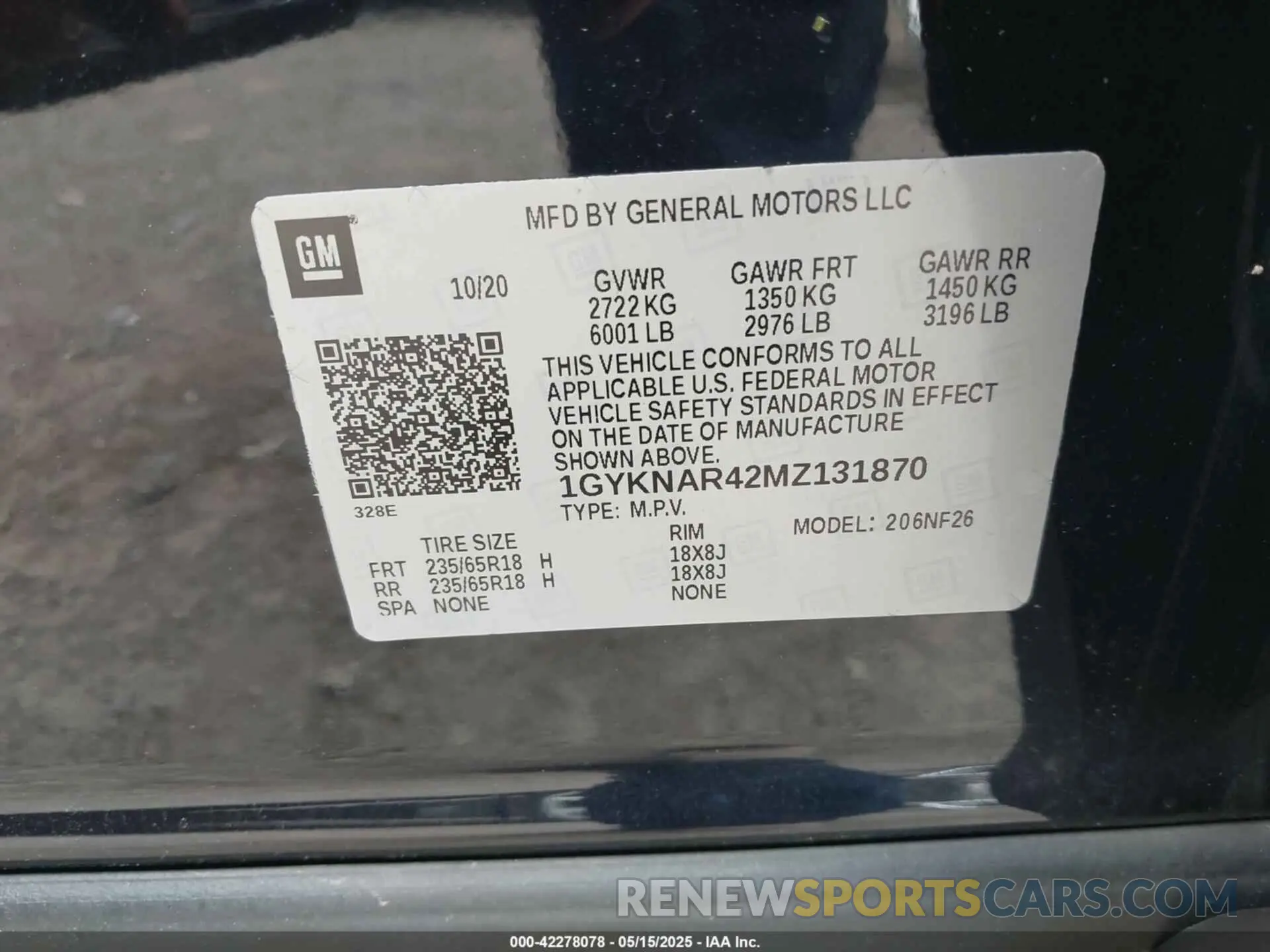 9 Фотография поврежденного автомобиля 1GYKNAR42MZ131870 CADILLAC XT5 2021